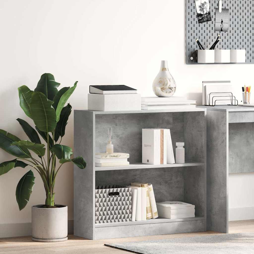 Walplus Engineered Wood Bookcase - Stone Grey - 80 x 24 x 75 cm