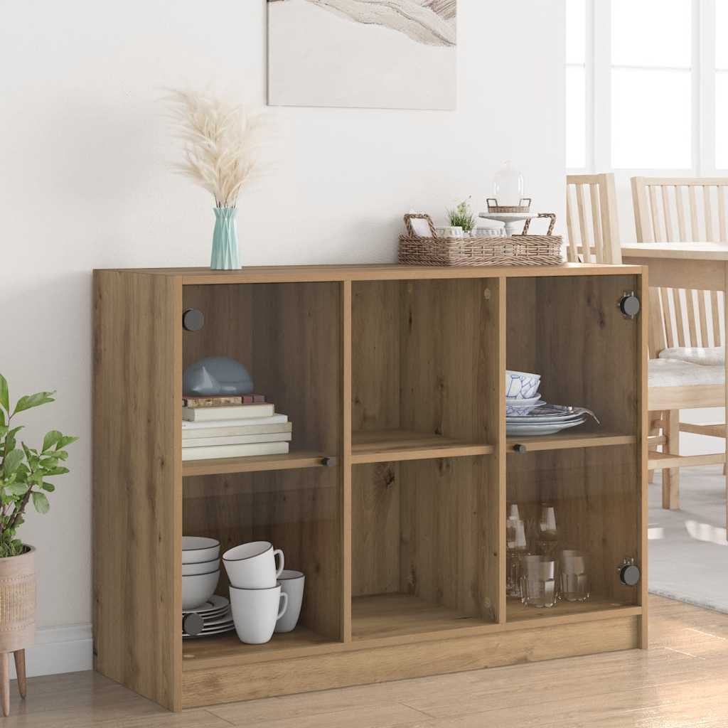 Walplus Engineered Wood Sideboard - Oak - 102 x 37 x 75.5 cm
