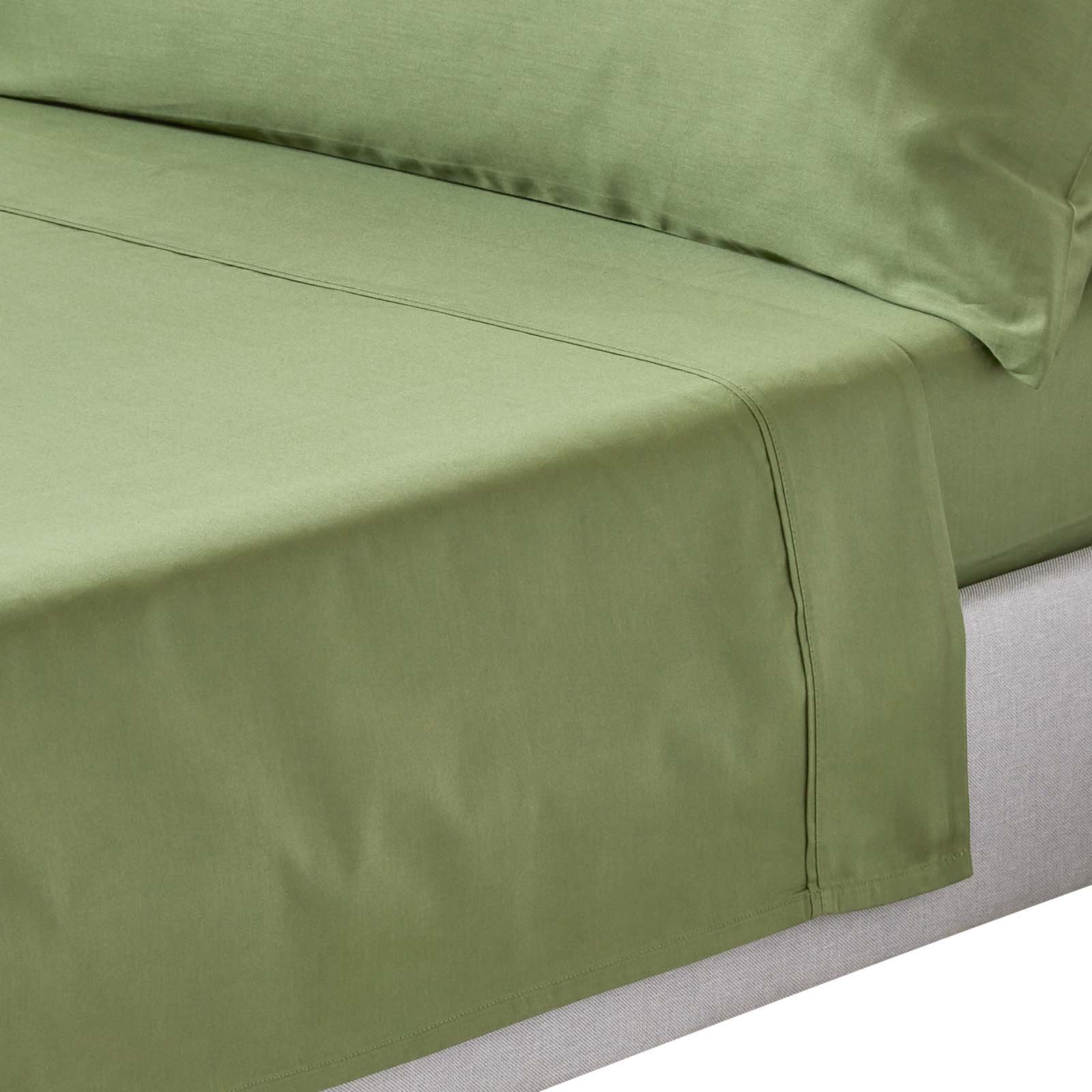 Homescapes Organic Egyptian Cotton Moss Green Flat Sheet - Single