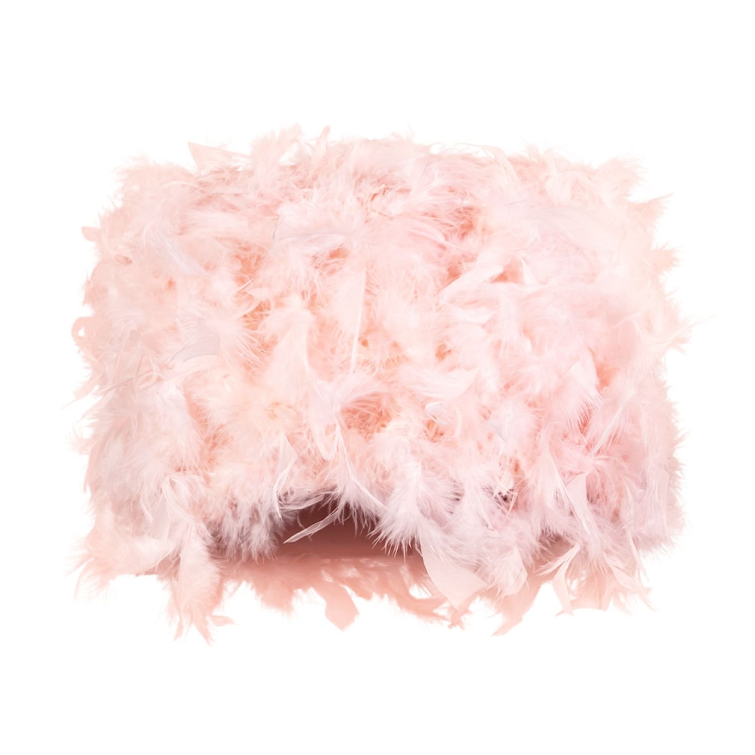 Happy Homewares Real Pink Feather Drum with Inner Cotton Lining Lampshade - 25cm