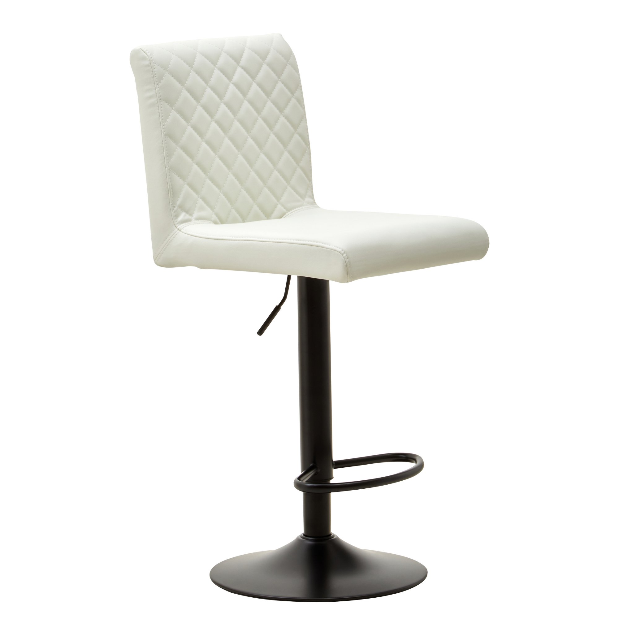 Orsina Baina Faux Leather High Back Bar Chair – White & Black