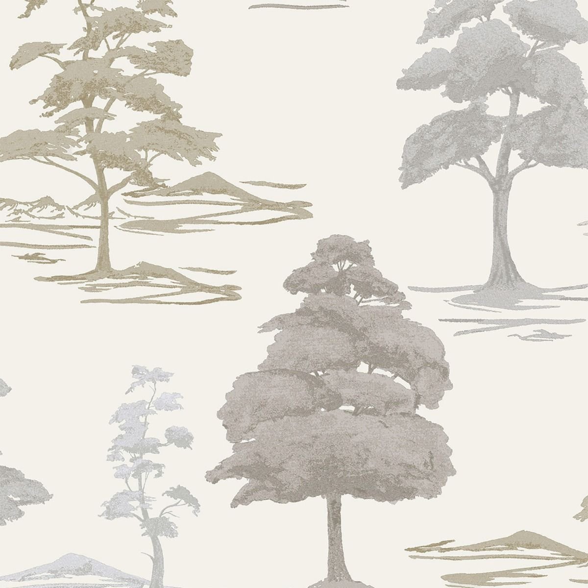 Belgravia Carlotta Tree Heavyweight Textured Wallpaper - Cream