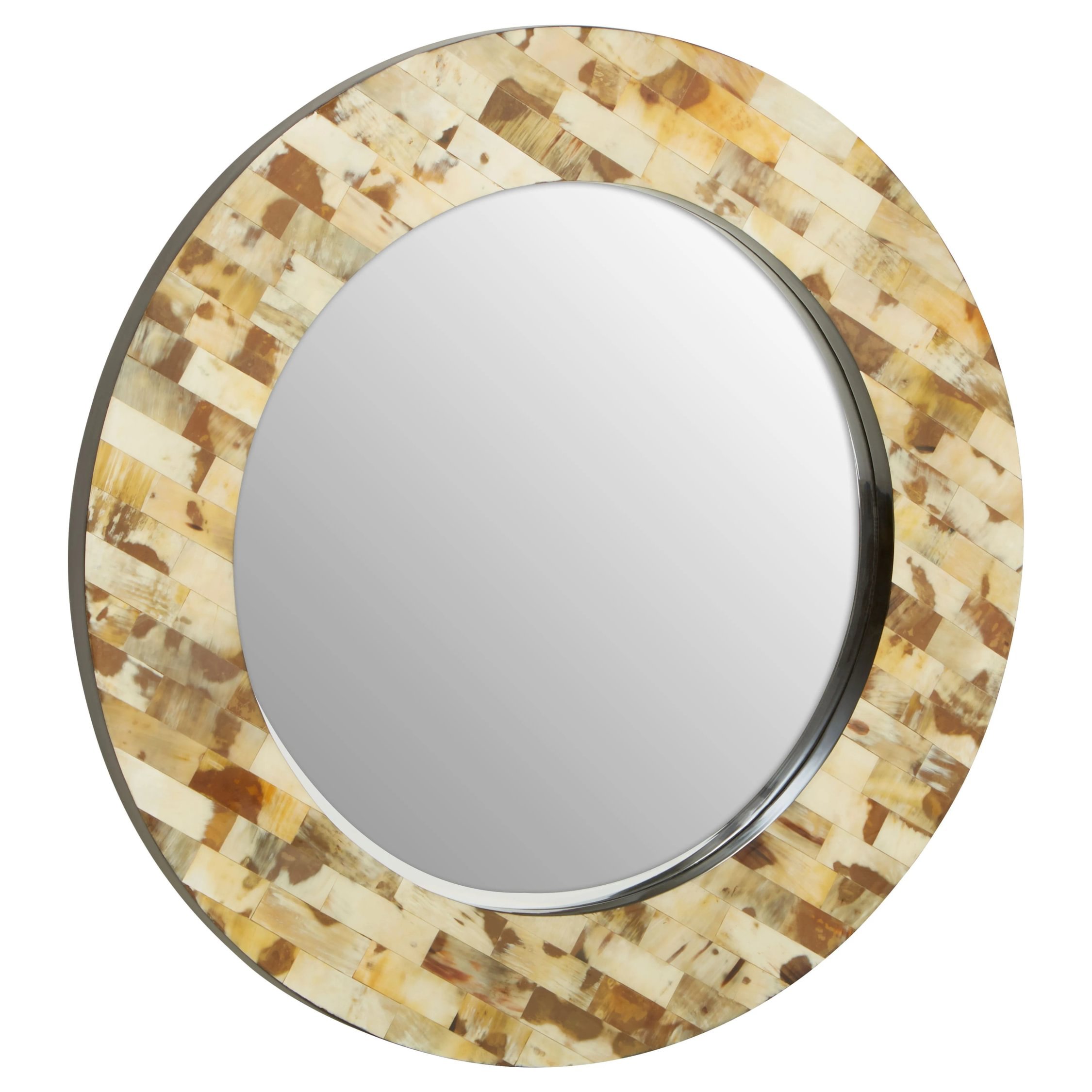 Orsina Obra Round Mother of Pearl Wall Mirror – Cream