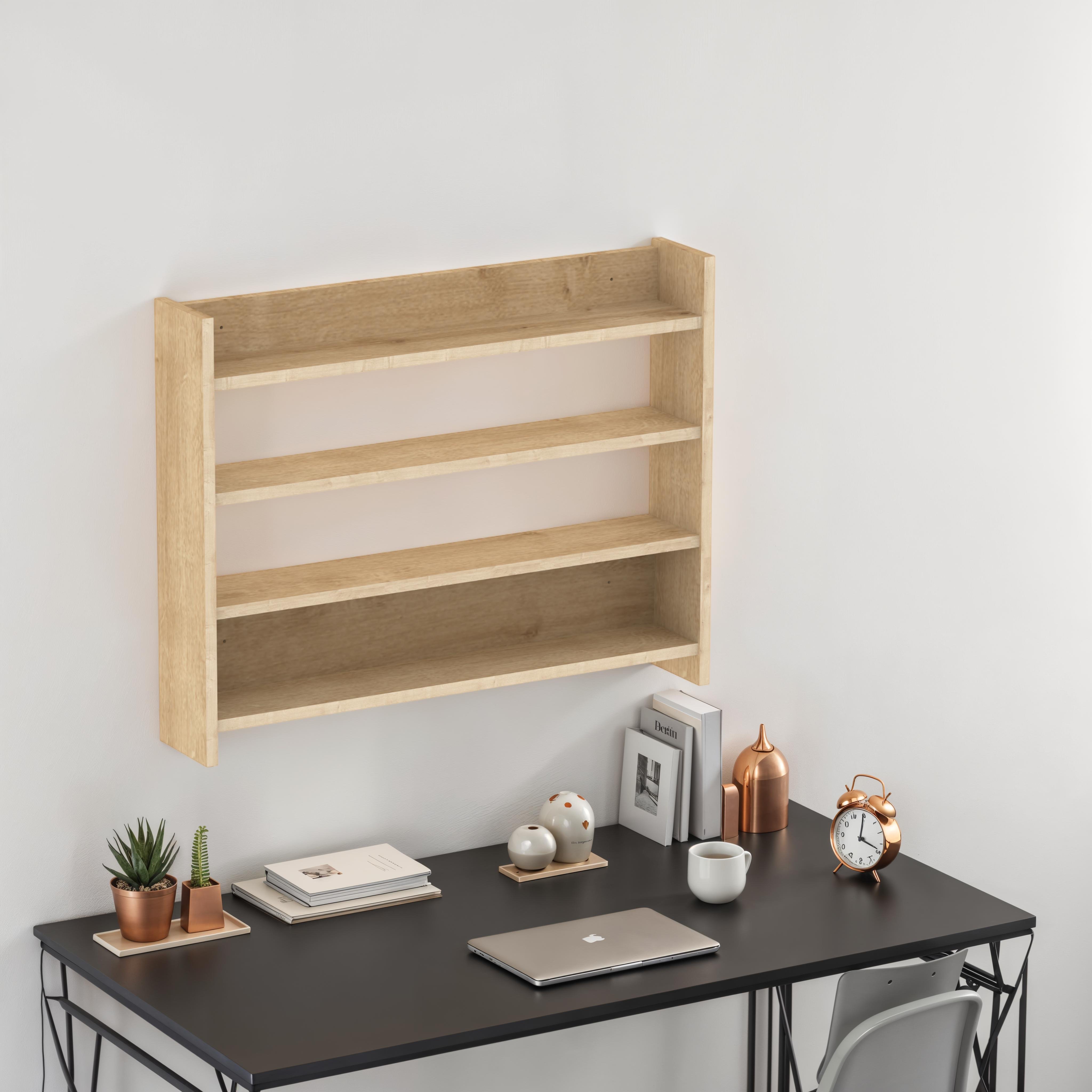 Decortie Lane 4 Tier Floating Wall Shelf Unit - Oak