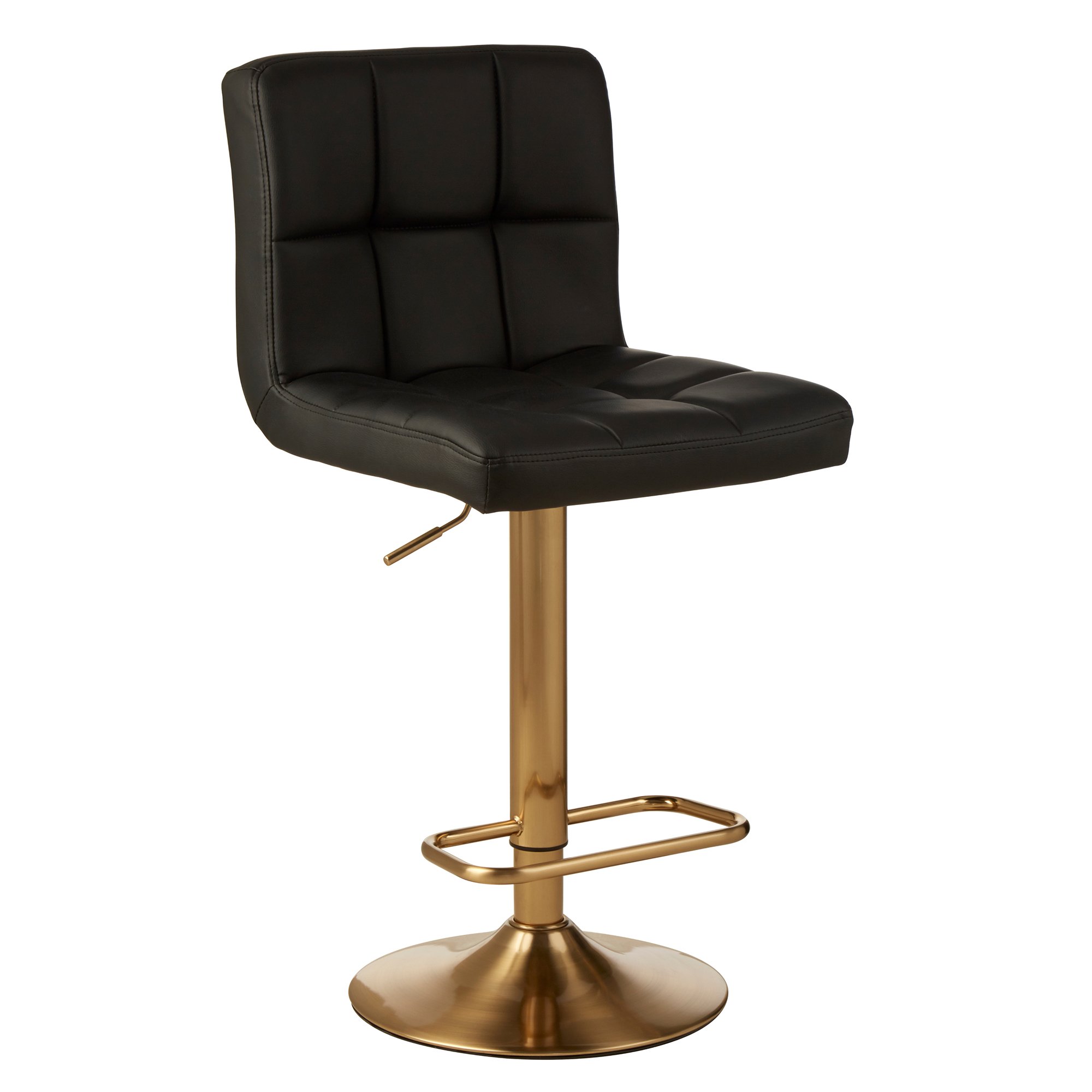Orsina Baina Faux Leather Bar Stool – Black and Gold