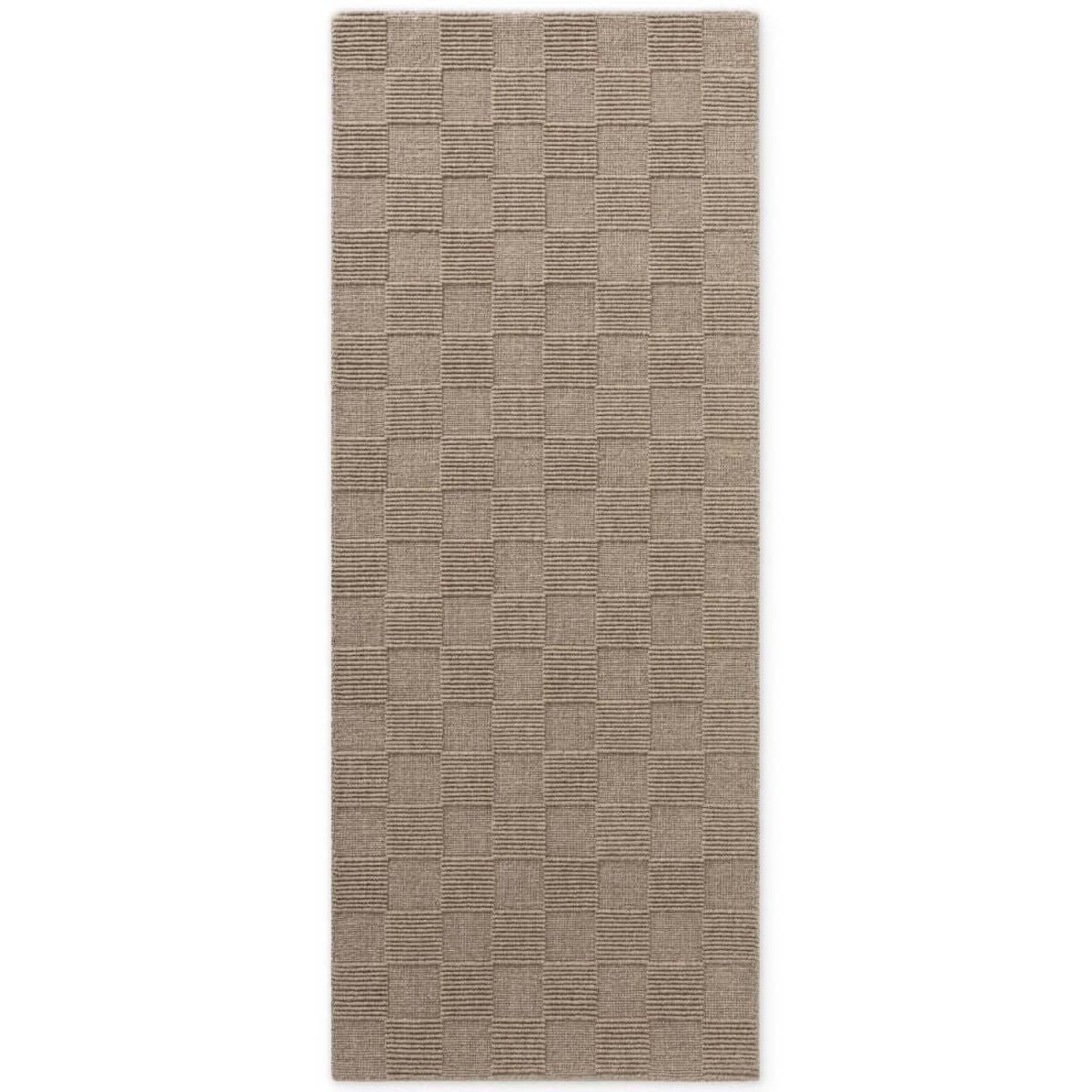 Hanse Home Beige Scala Geometric Checkered Runner Rug - 80 x 200cm