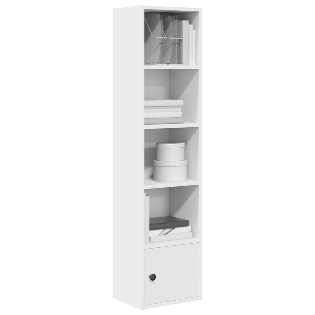 Walplus Engineered Wood Bookcase - White - 31 x 24 x 127 cm