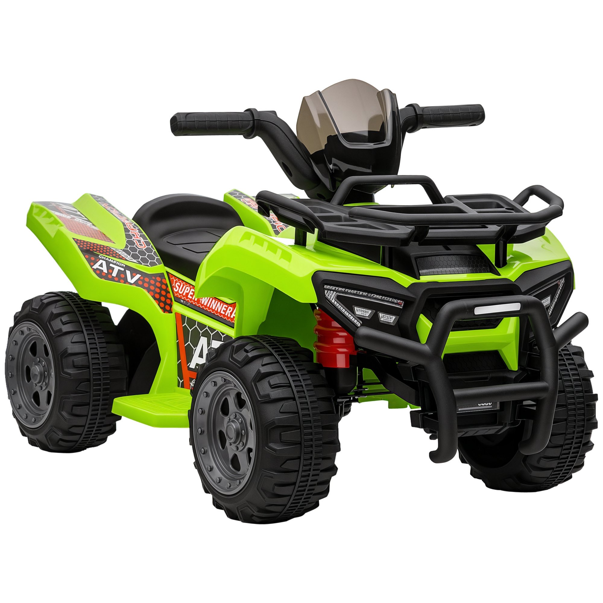HOMCOM 6V 18 to 36 Months Music Kids Electric Quad Bike – Green