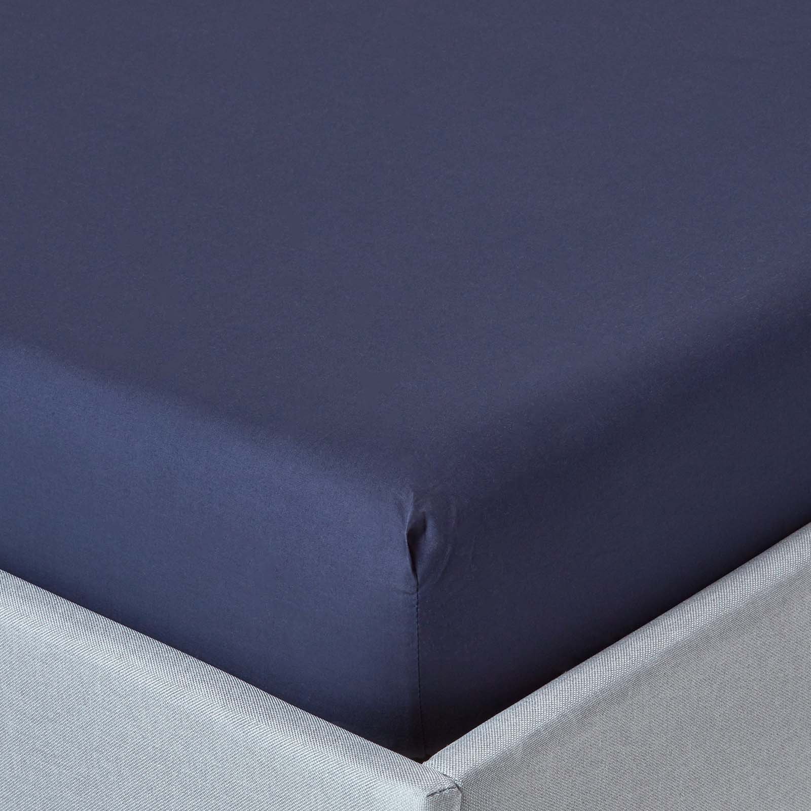 Homescapes Egyptian Cotton Navy Blue Fitted Sheet - Double