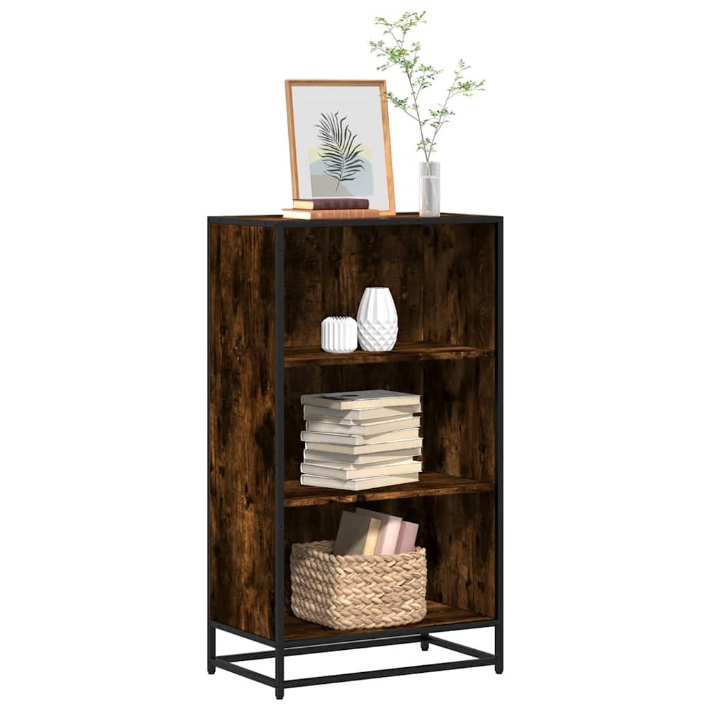 Walplus Engineered Wood Book Cabinet - Dark Oak - 60 x 35 x 107.5 cm