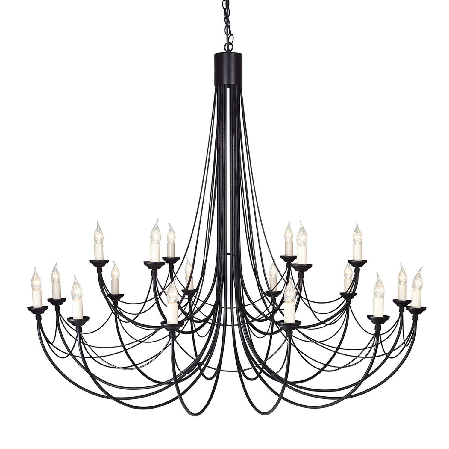 Elstead Carisbrooke 18 Arm Chandelier - Black