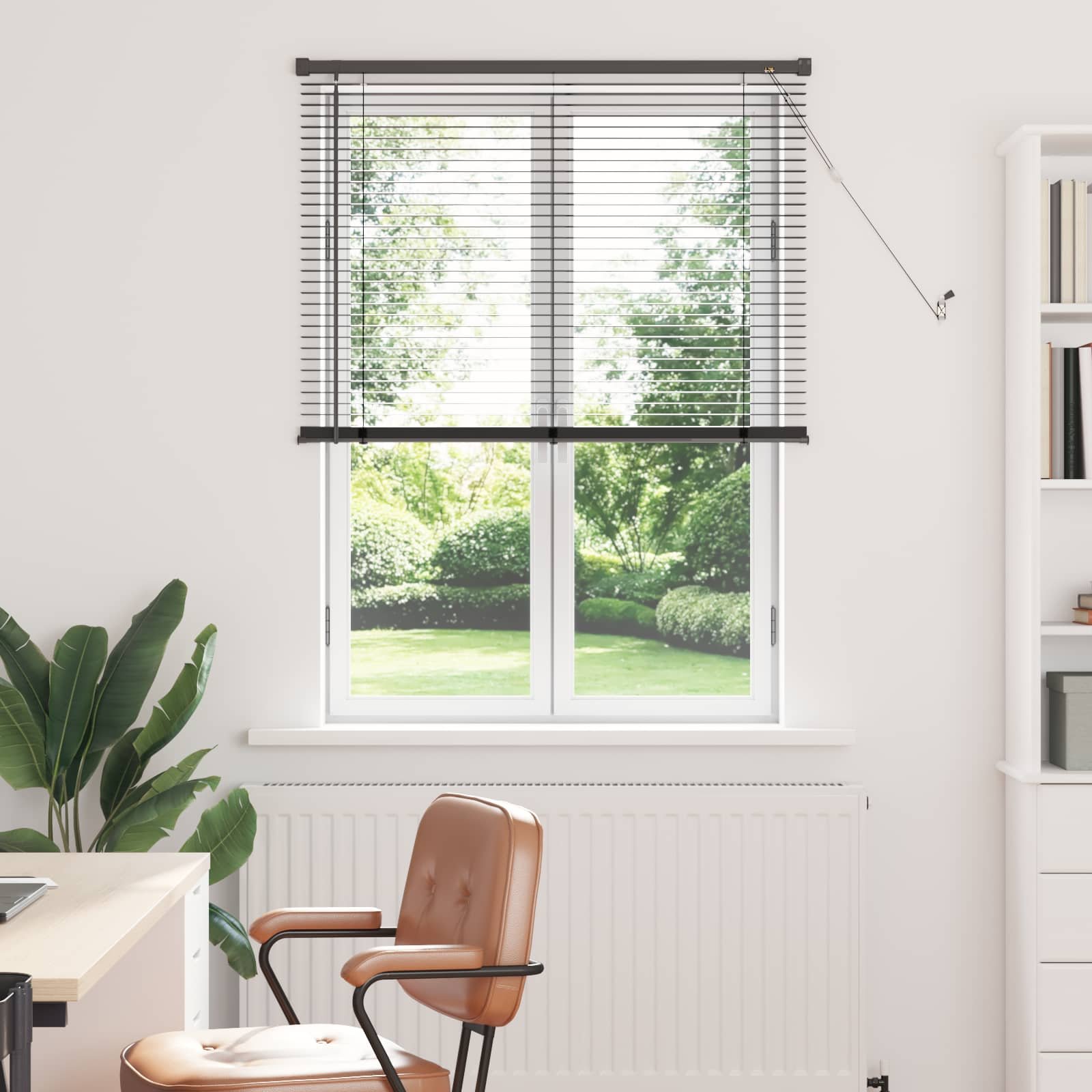 Walplus PVC Window Blind - Silver Grey - 150 x 90 cm