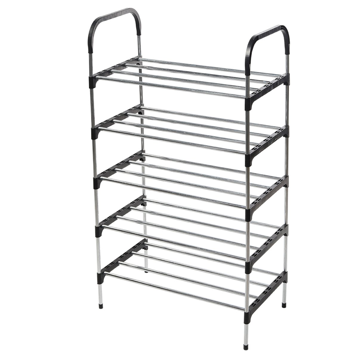 Living and Home 5 Shelf Open Shoe Rack - Black