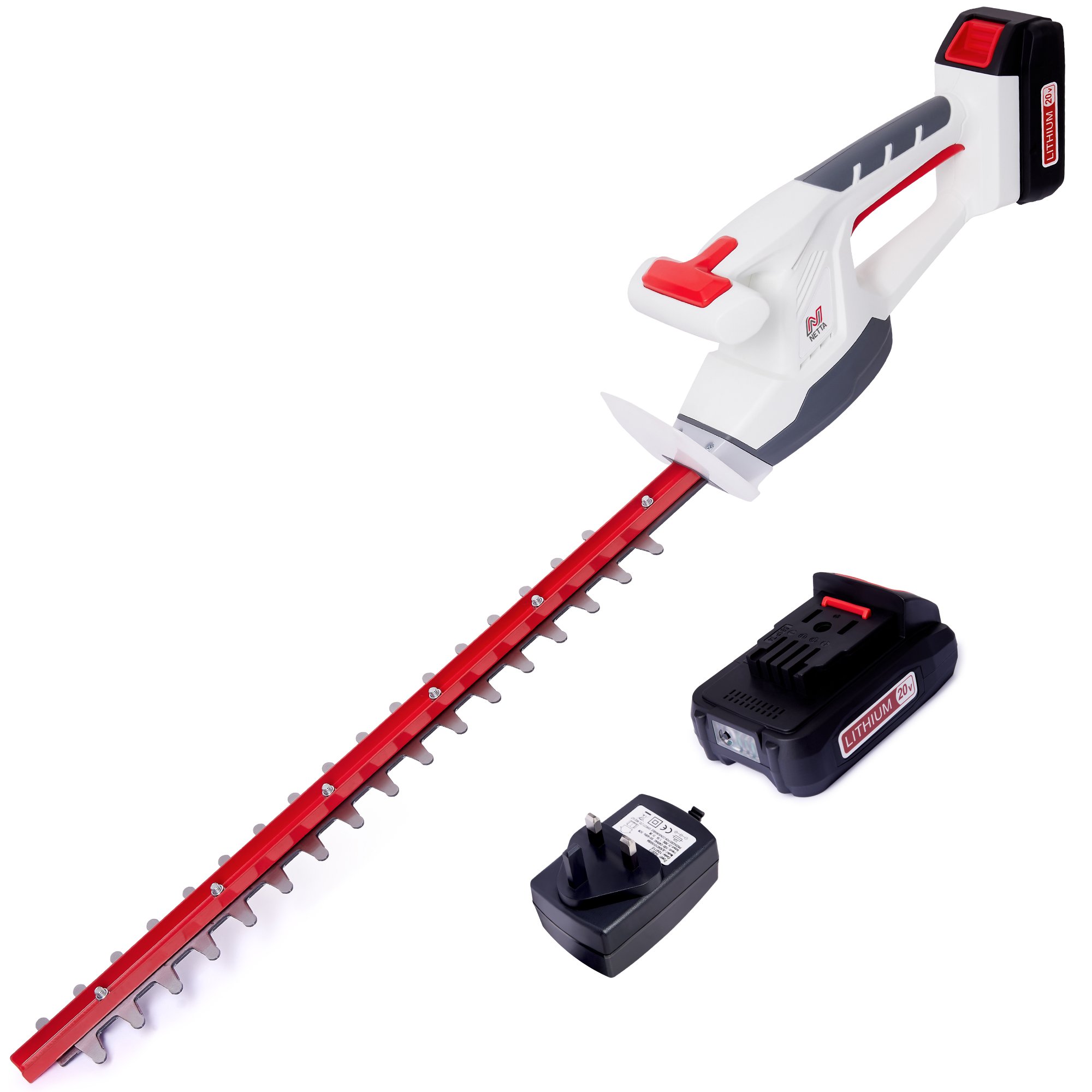 NETTA 20V Cordless 41cm Cutting Length Hedge Trimmer