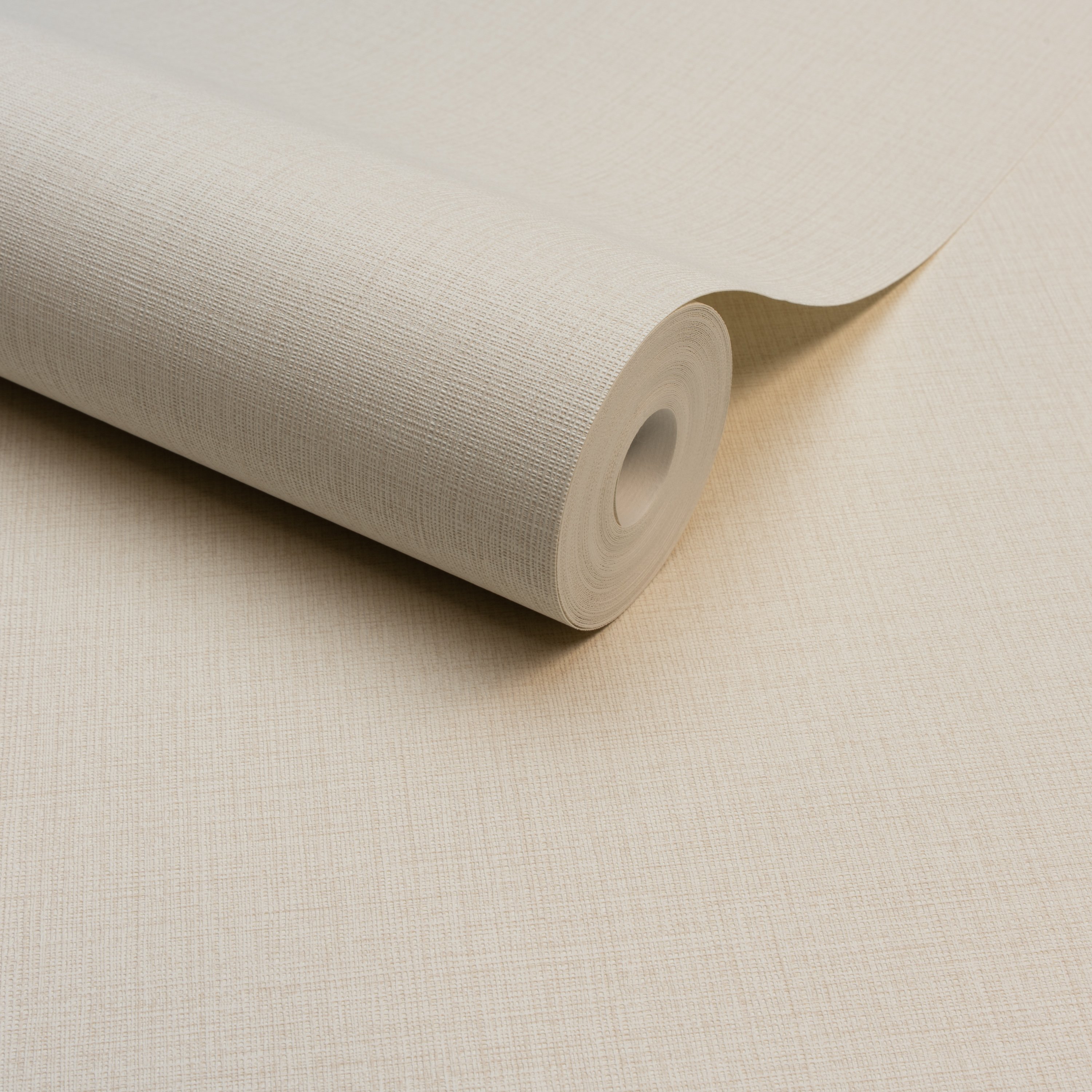 Grandeco Linen Nursery Textured Plain Wallpaper - Neutral