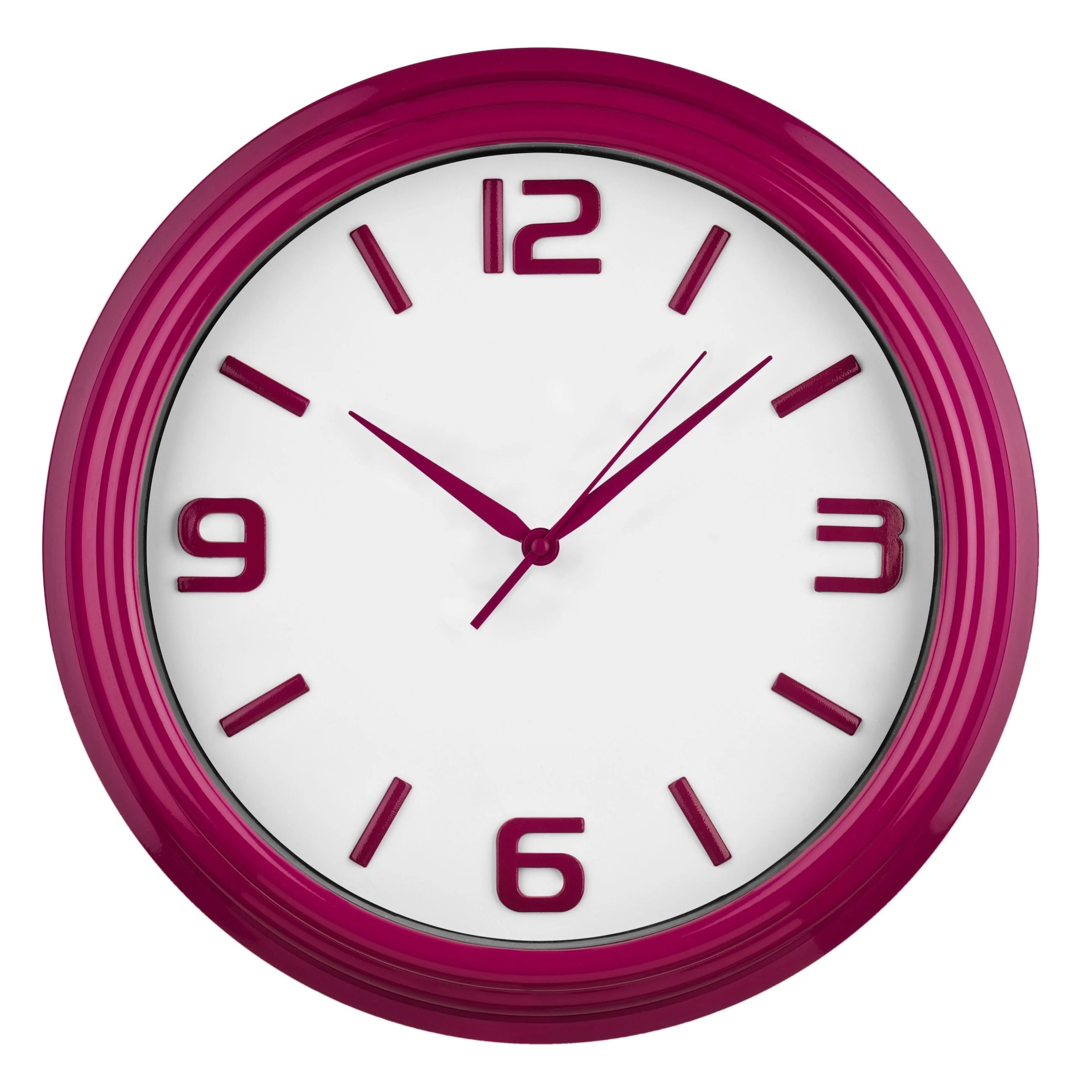 Orsina Laxmi Raspberry Plastic Wall Clock - Red