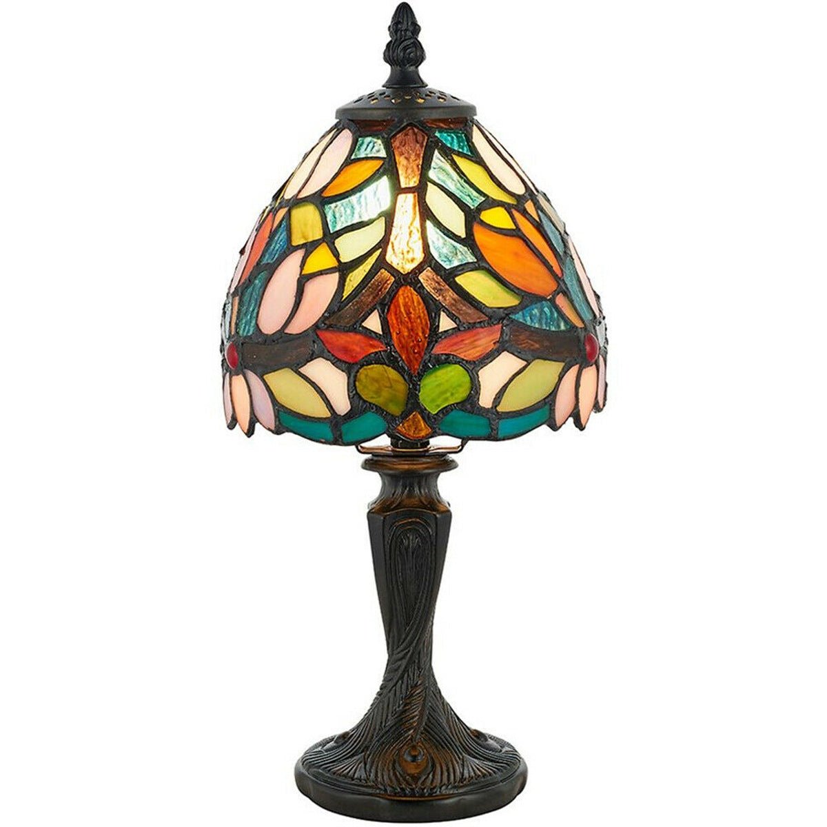 Loops Direct Glass and Polyester Resin Table Lamp - Vintage Dark Bronze