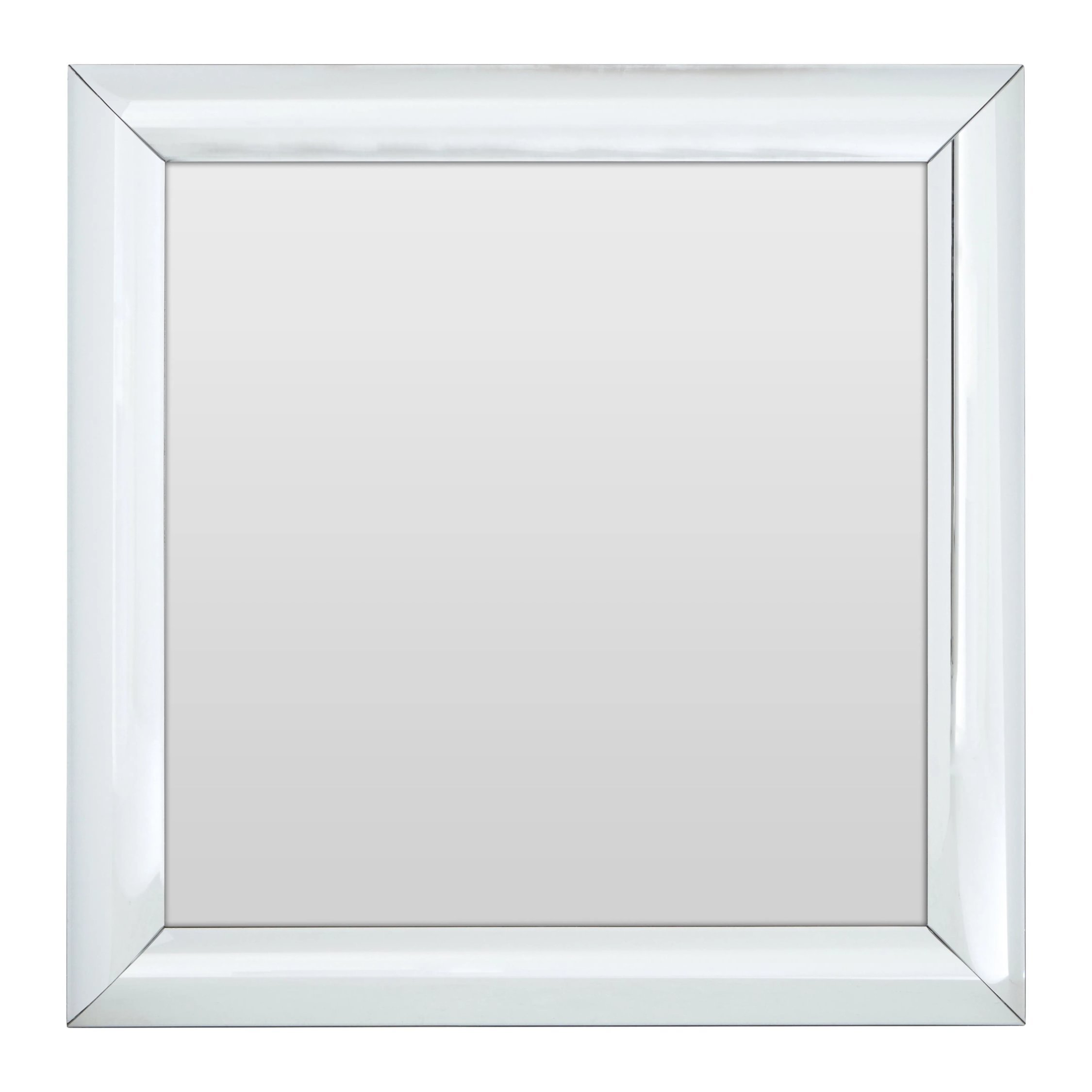 Orsina Petillo Thick Frame Small Square Wall Mirror – Silver