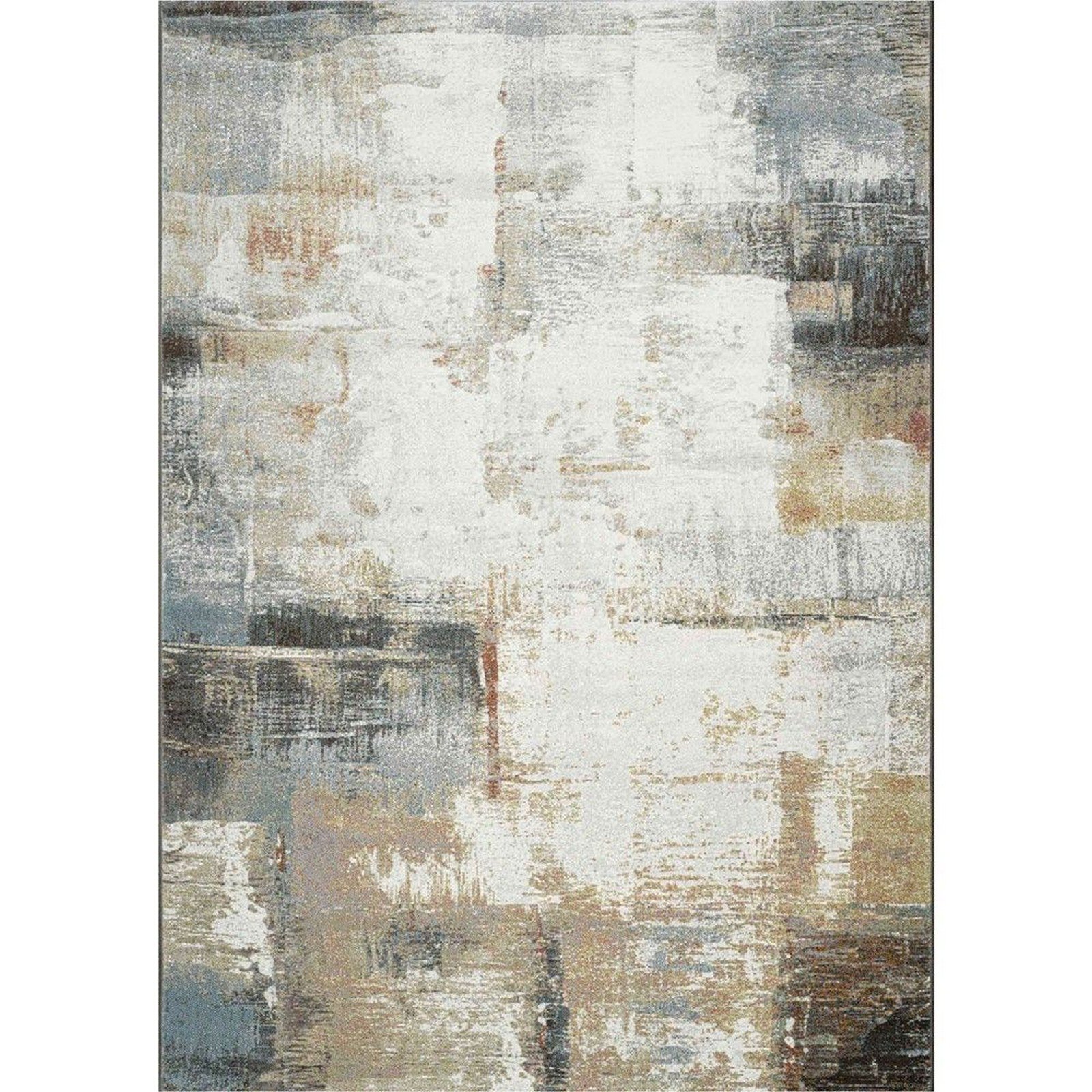 Mega Flooring White Modern Abstract Rug - 133 x 195cm