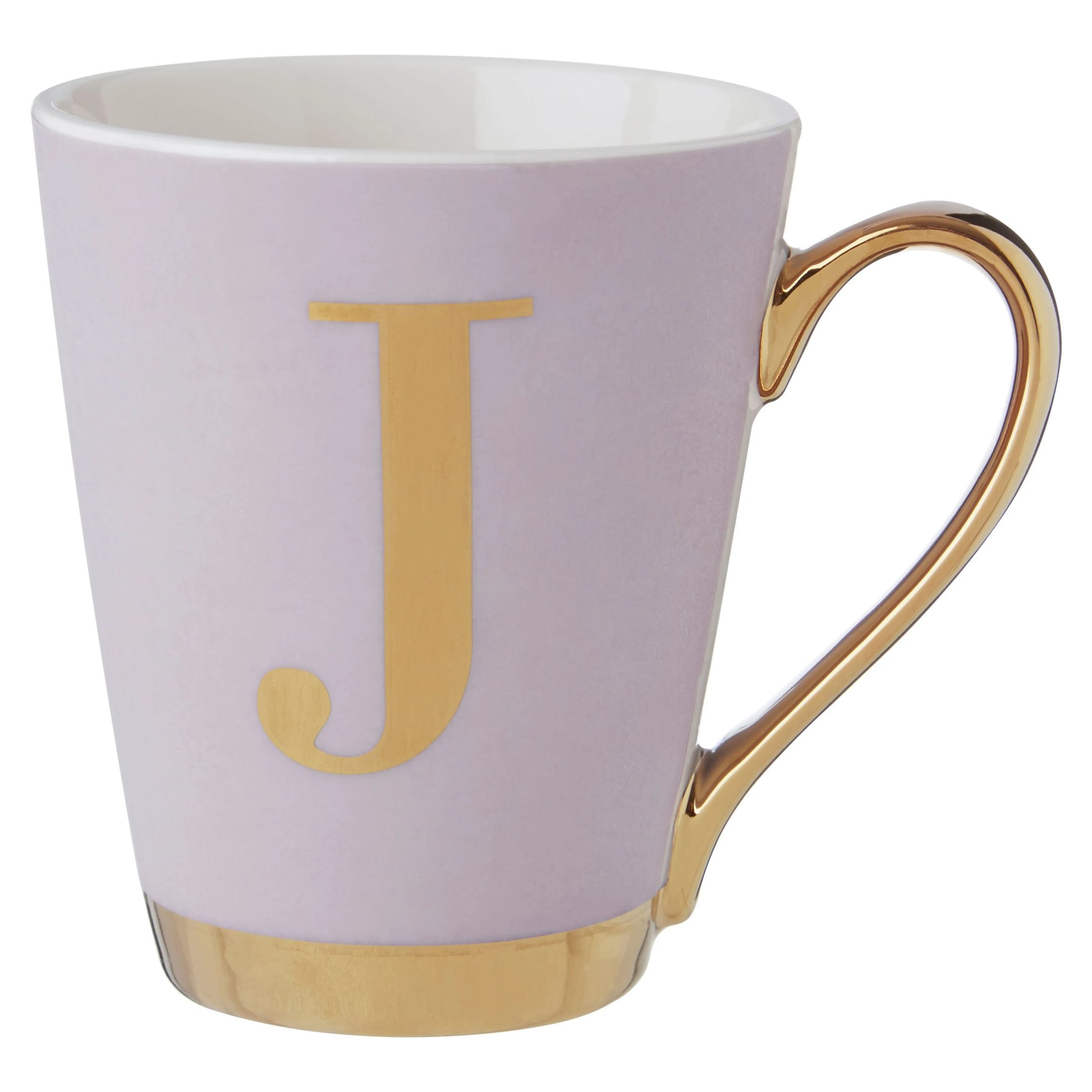 Orsina Frosted Deco J Marble Effect Monogram Mug – Purple