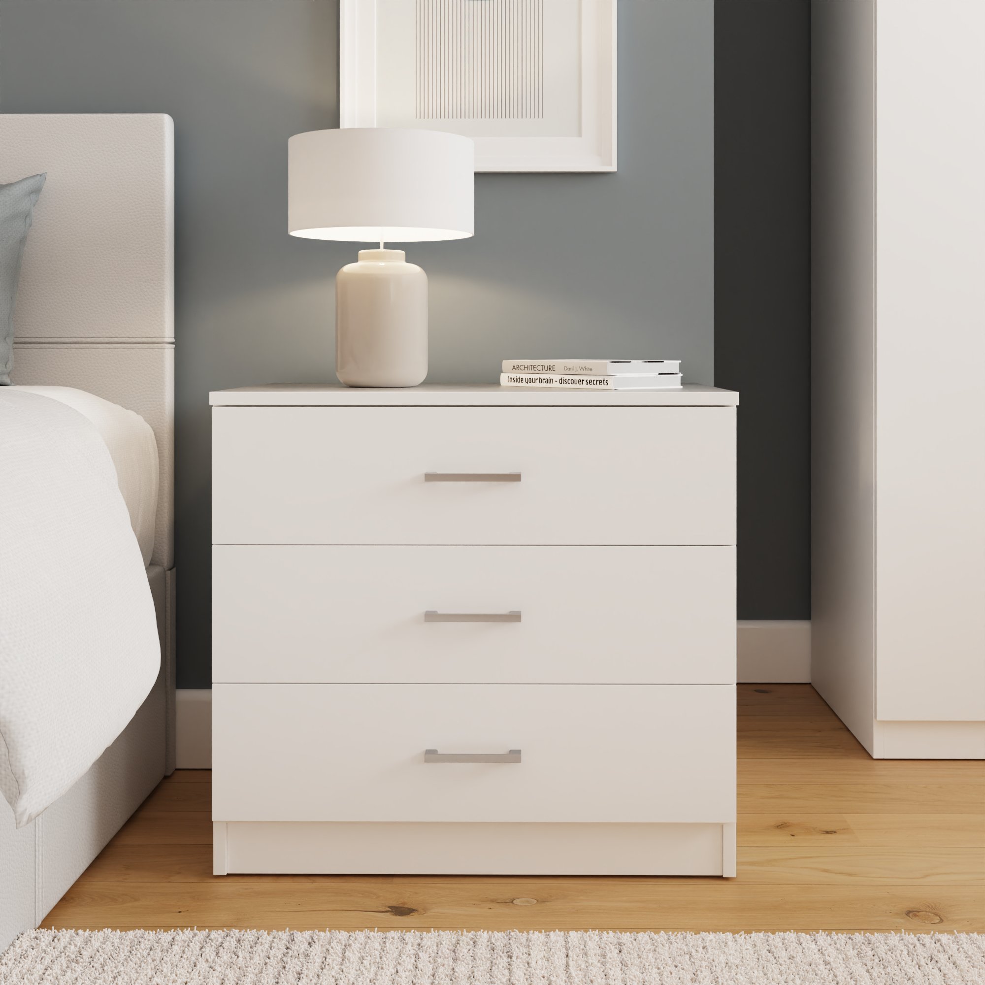 GFW Bailey 3 Drawer Chest - White