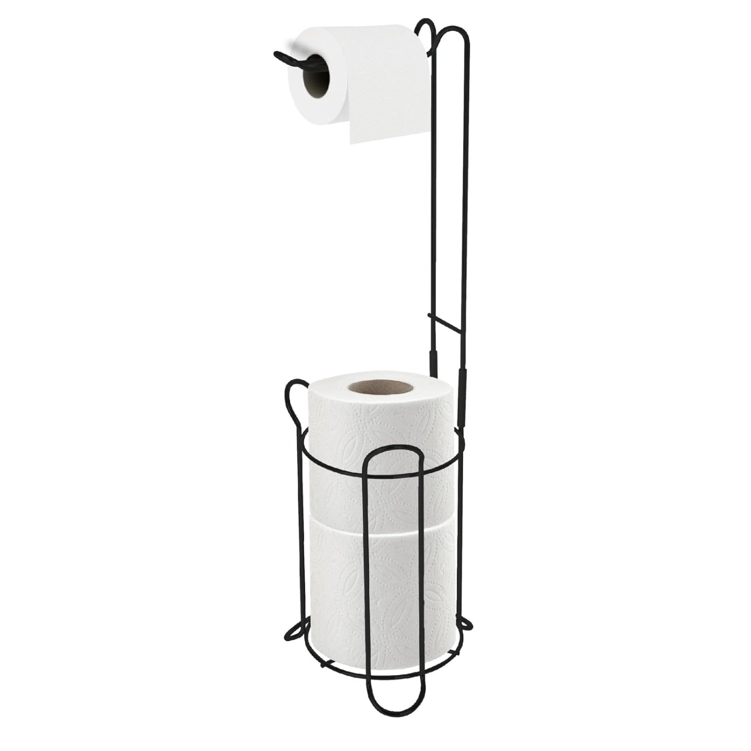 Top 3 Free Standing Floor Toilet Roll Holder - Black