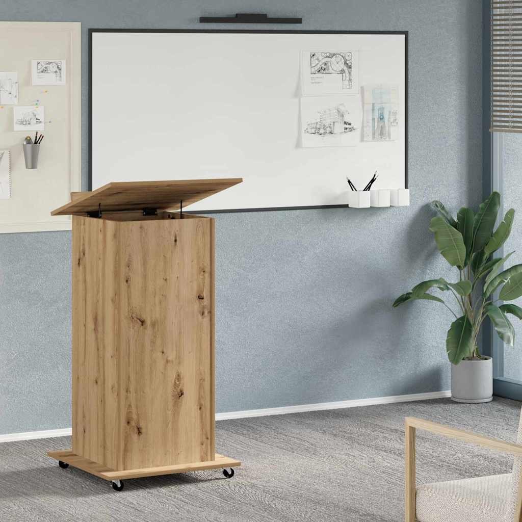 Walplus Engineered Wood Podium - Oak - 55 x 55 x 107 cm