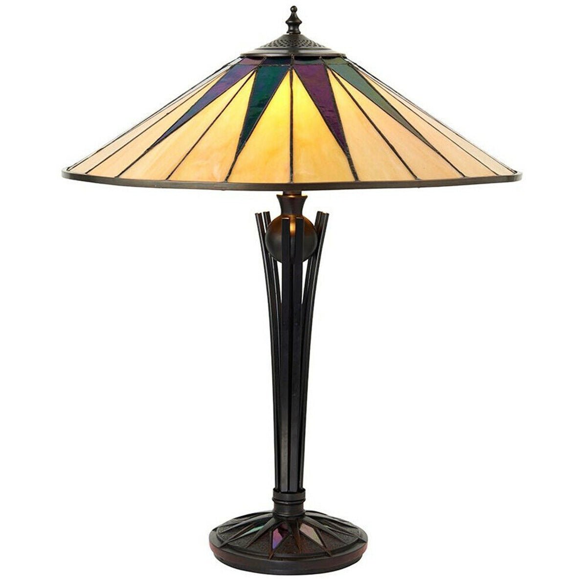 Loops Direct 49cm Dark Star Glass Table Lamp - Rich Cream