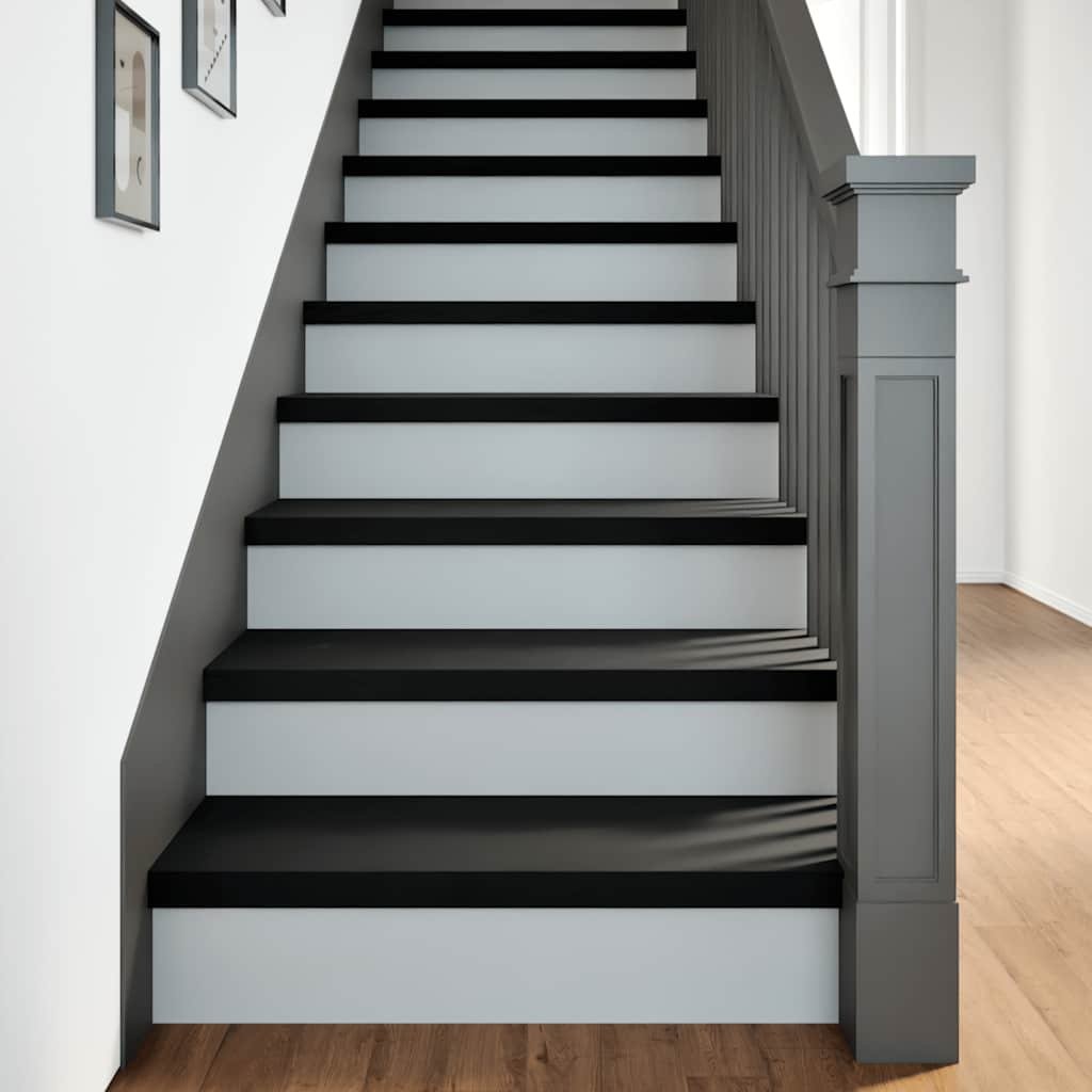 Walplus Pack of 8 Carpet Stair Treads - Brown Black - 80 x 30 cm