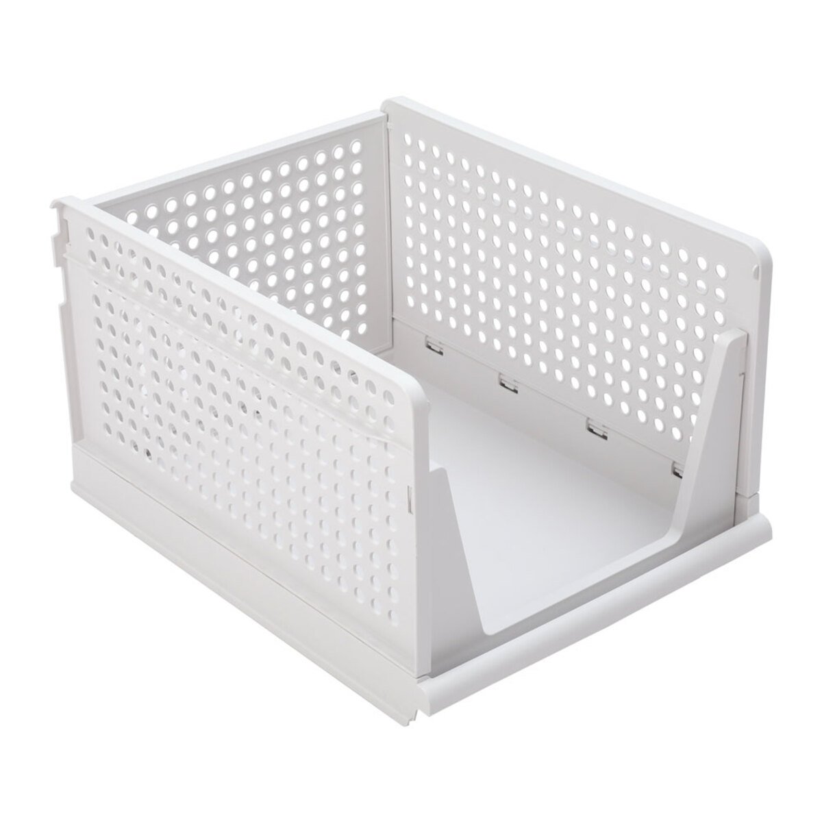 Living and Home Stackable Plastic Clothes Storage Basket - White
