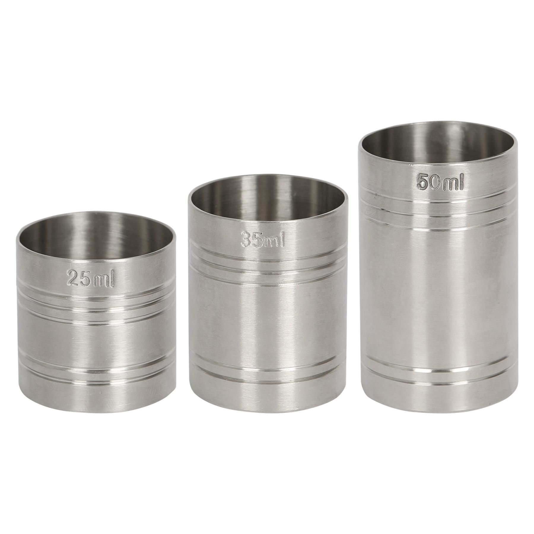 Rink Drink 3pc Stainless Steel Thimble Measure Set