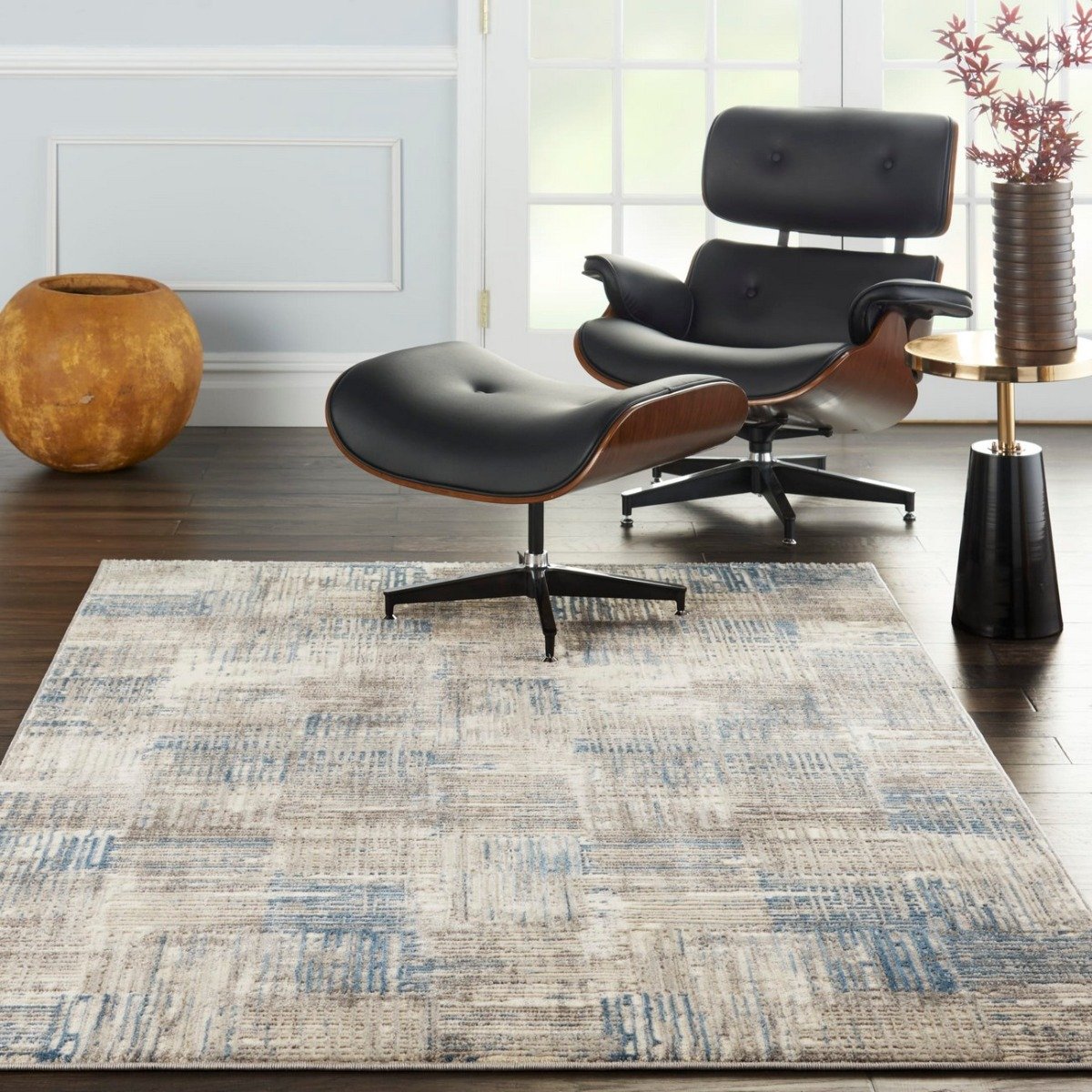 Mega Flooring Grey Modern Abstract Rug - 160 x 221cm