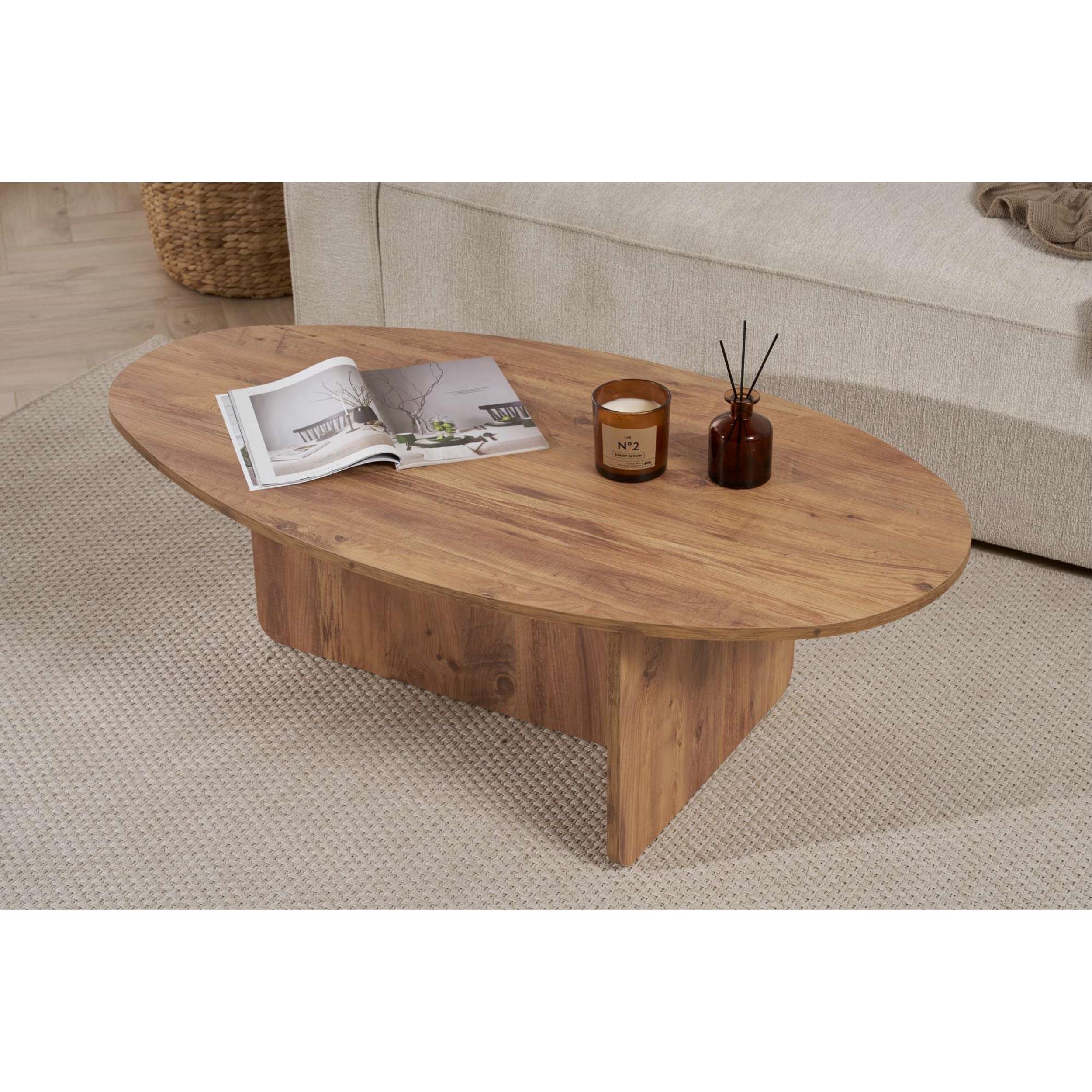 Decortie Orba Wood-Effect Particleboard Coffee Table - Oak Effect