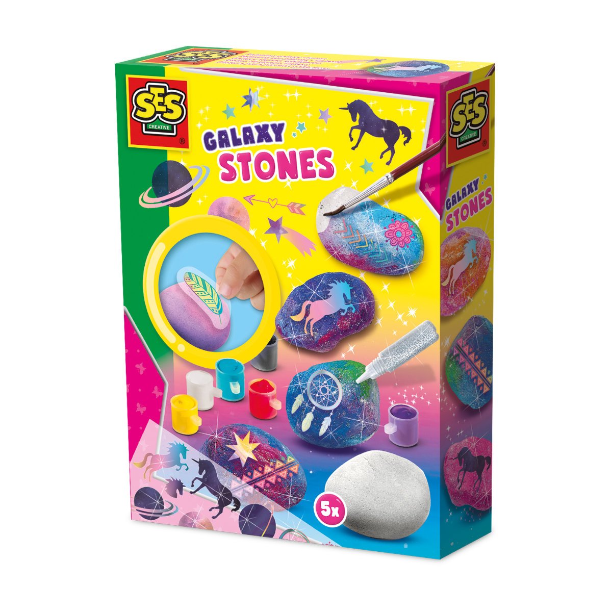 SES Creative Paint Your Own Rock Galaxy Stones Craft Set