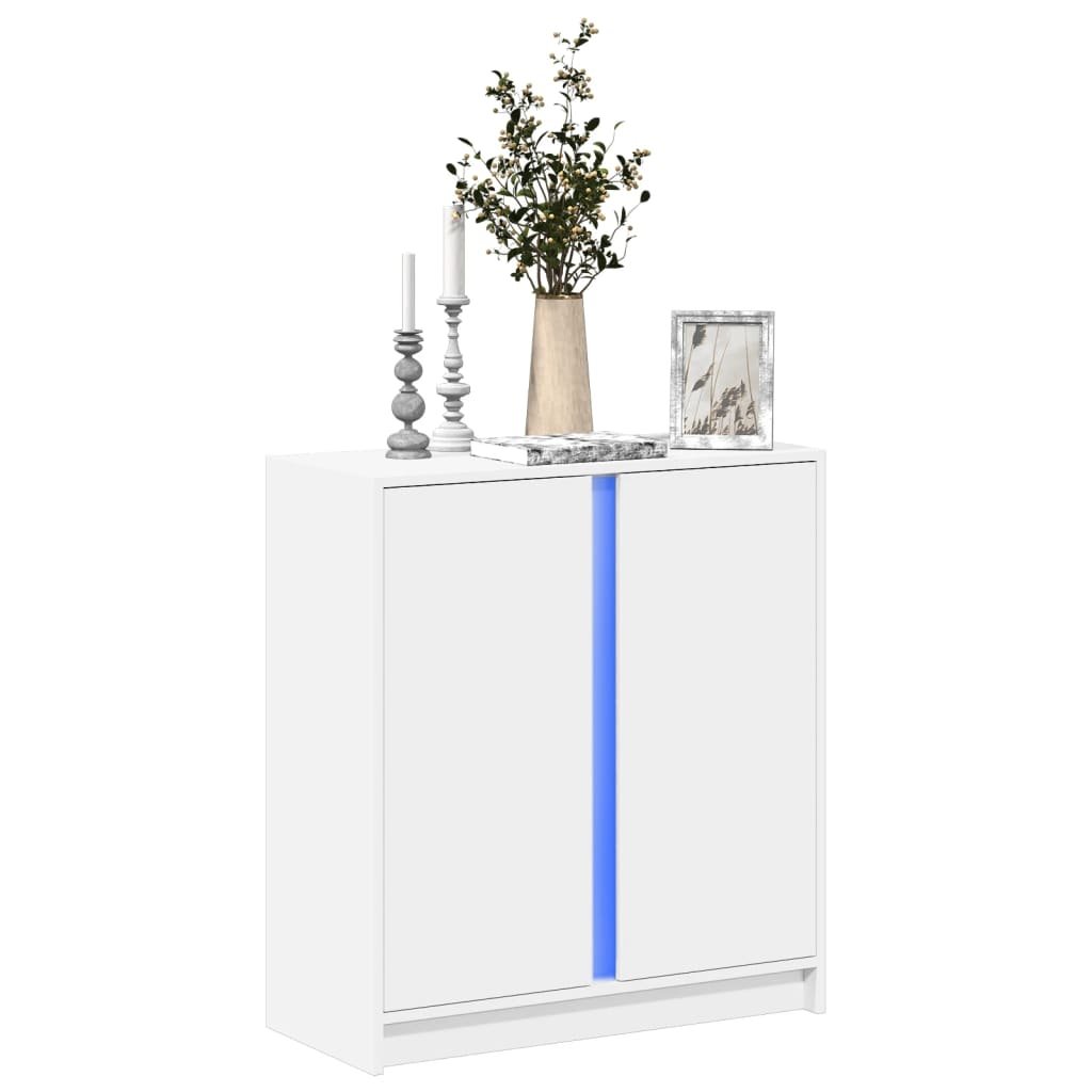 Walplus Engineered Wood LED Sideboard - White - 77 x 34 x 85 cm