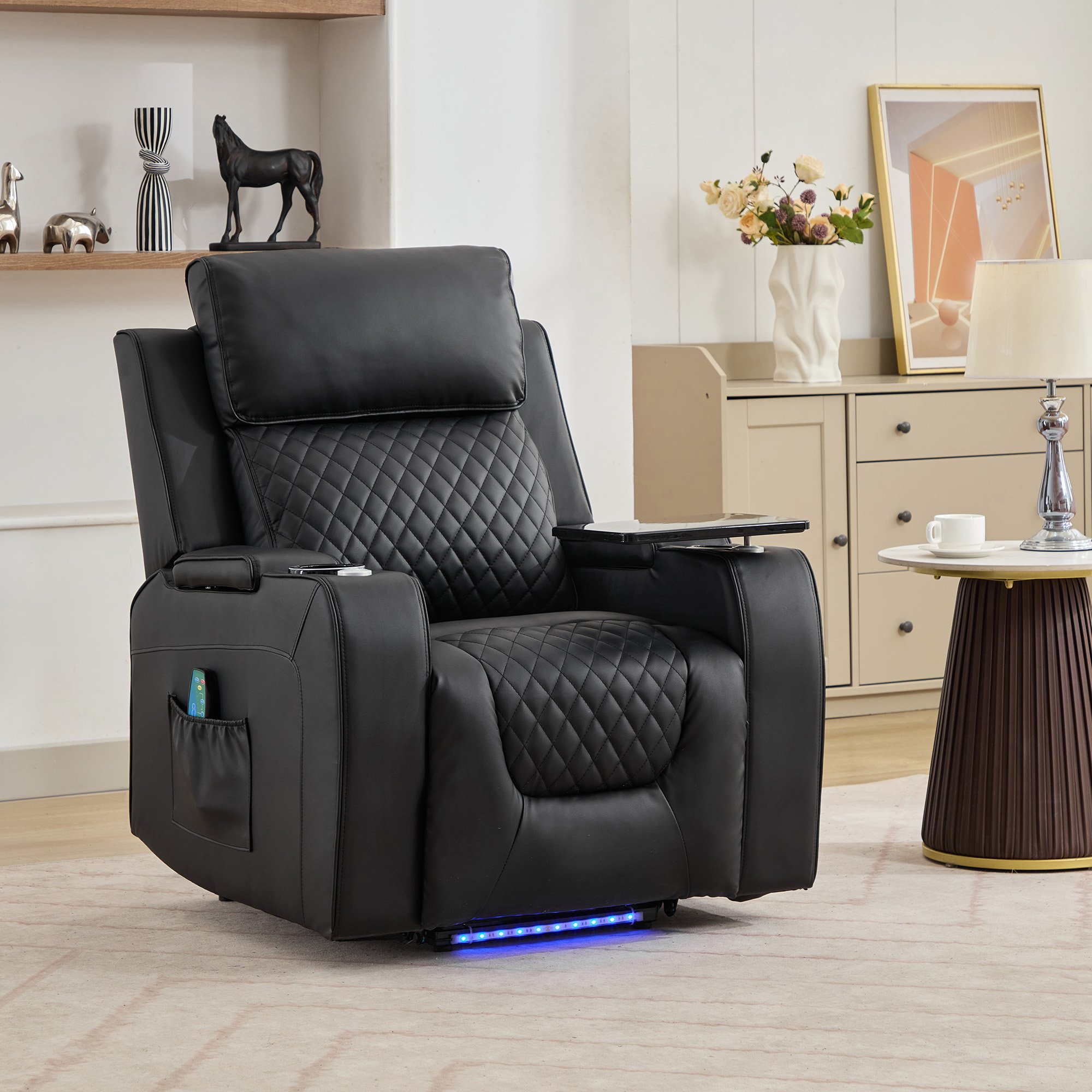 Artemis Home Byron Electric Lift-Assist Massage Heat Recliner - Black