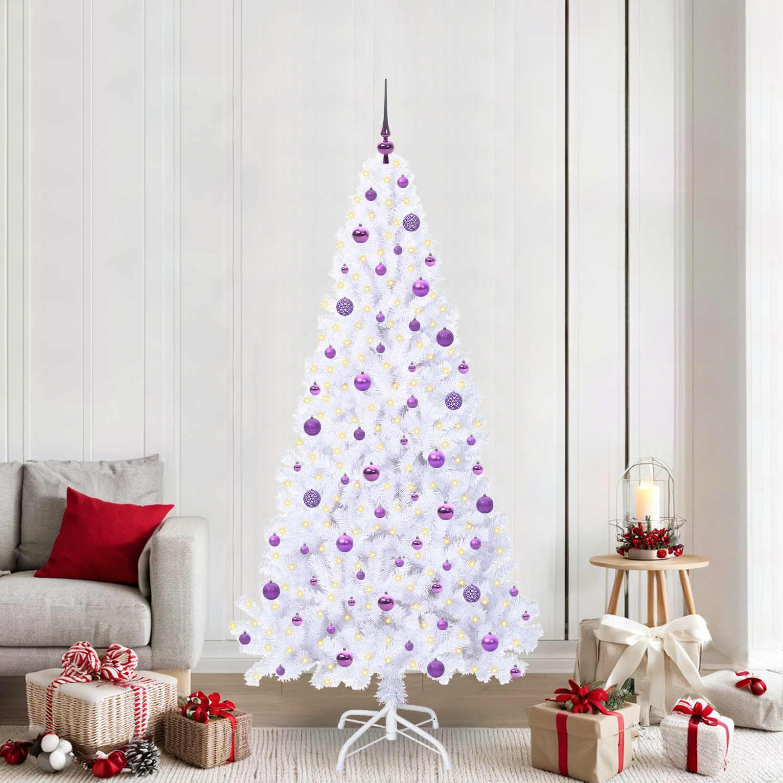 Walplus 300 LED String Lights Artificial Christmas Tree - White - 210 cm