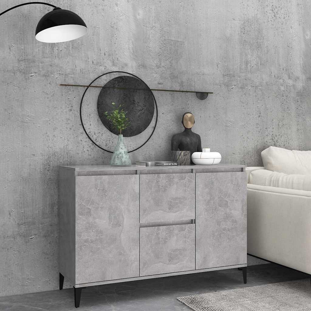 Walplus Engineered Wood Sideboard - Concrete Grey - 102 x 35 x 70 cm