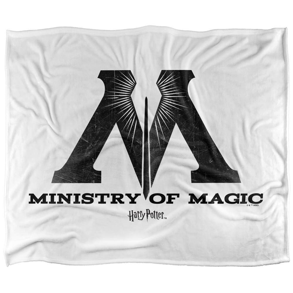 Harry Potter Ministry Of Magic White Blanket - 152cm x 127cm