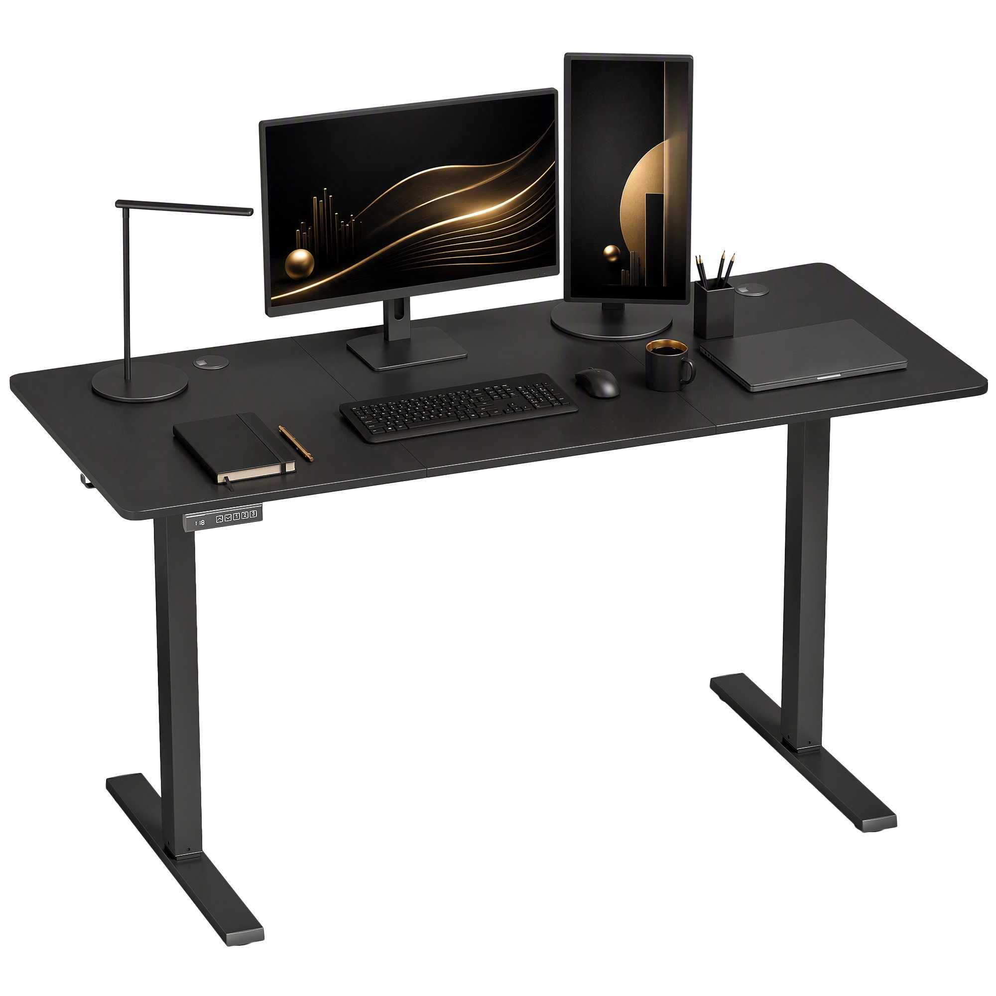 HOMCOM Electric Standing Desk with 3 Memory Presets - Black