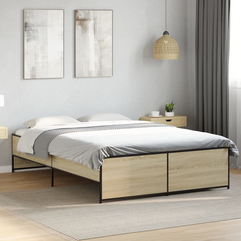 Walplus Solid Pine Single Bed Frame Slatted Base - Brown