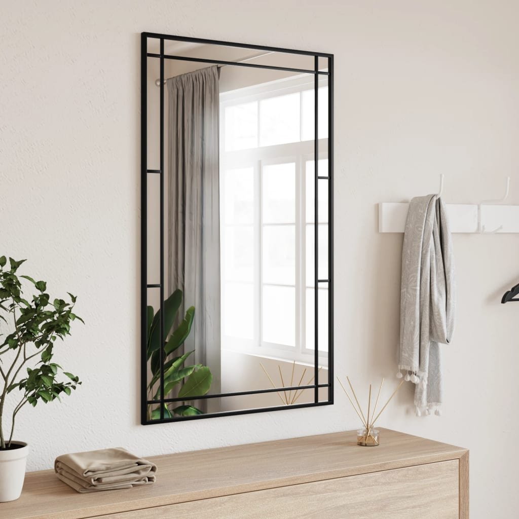 Walplus Iron Wall Mirror 1.5 cm Thick - Black - 60 x 100 cm