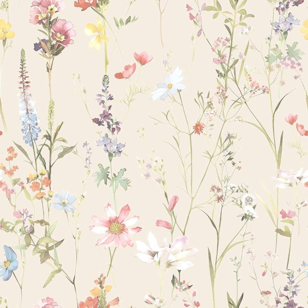World Of Wallpaper Elsie Floral Textured Wallpaper - Cream