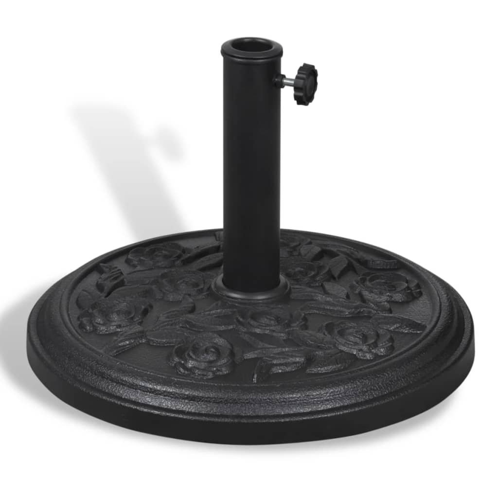 Walplus Steel Resin Round Parasol Base - Black - 455 x 340mm