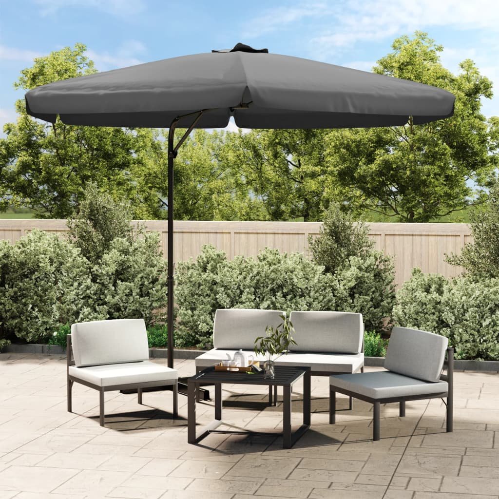 Walplus Polyester Garden Parasol - Anthracite - 300 x 250 cm