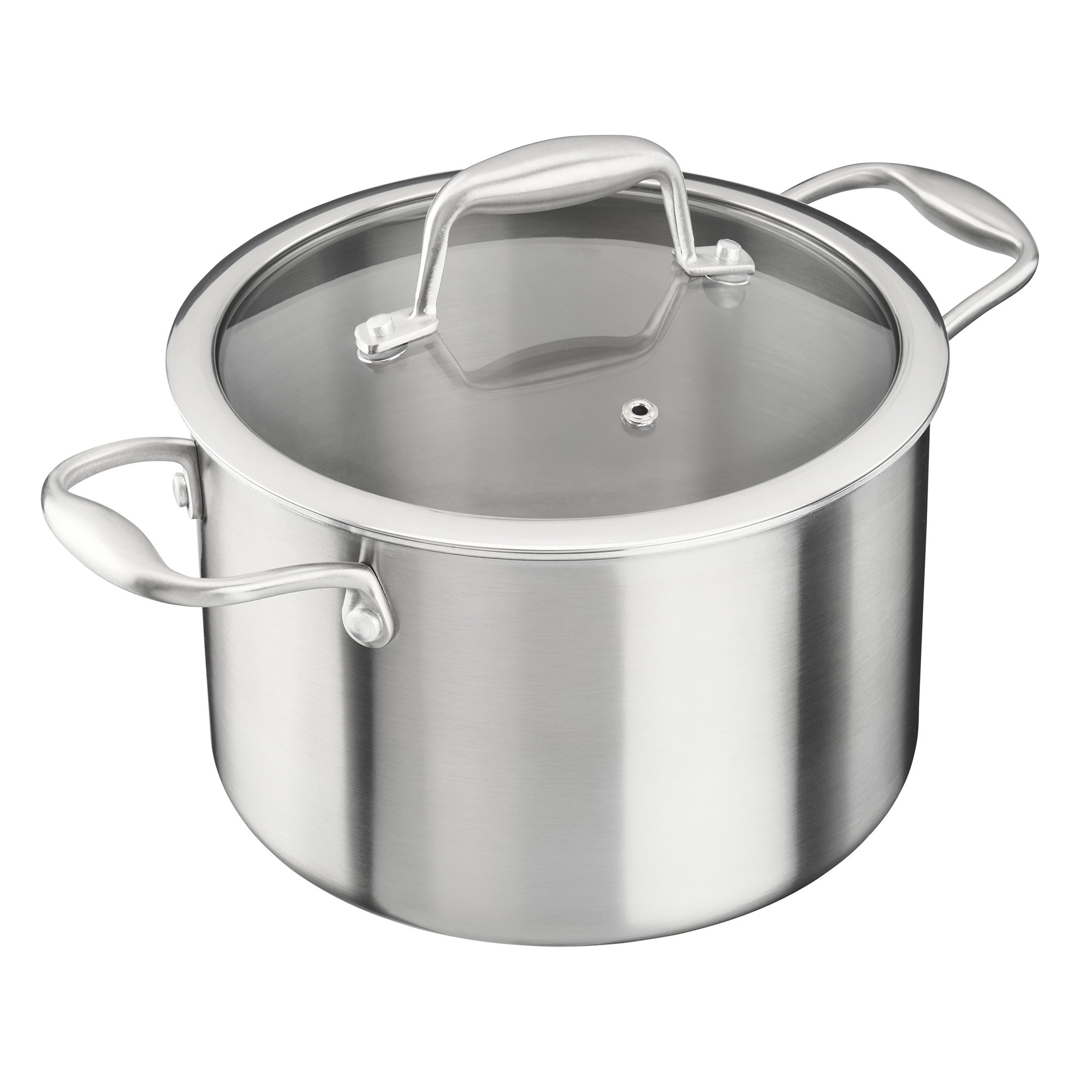 Cooks Professional Tri-Ply Stock Pot with Lid and Side Handles - 20cm