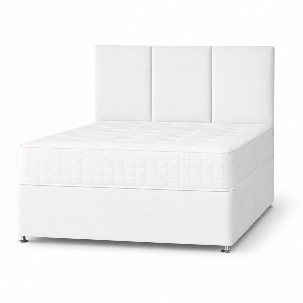Comfy Deluxe 6ft Super King    4 Drawer Plush Velvet Divan Bed Set - White