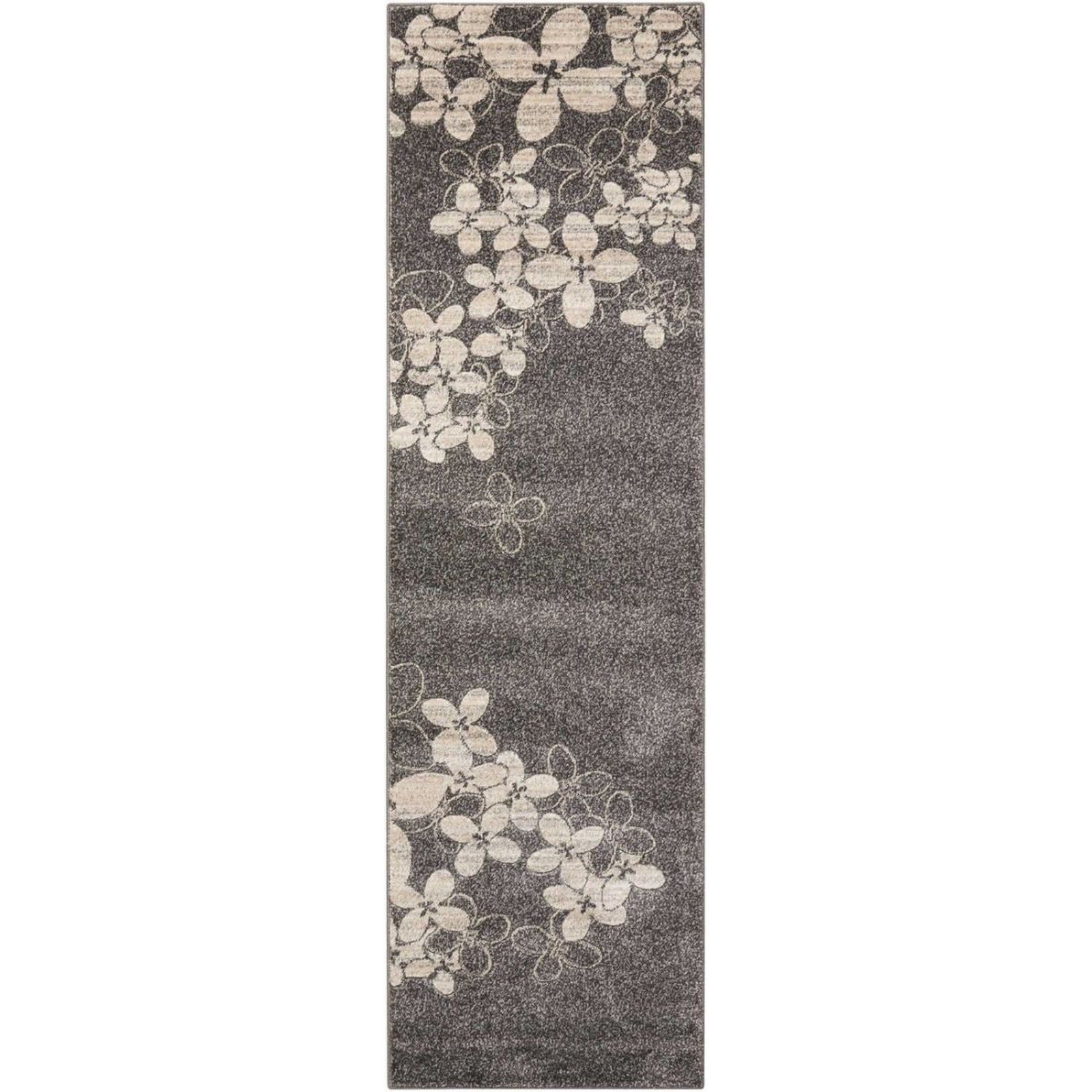 Mega Flooring Black Modern Floral Rug - 239 x 320cm