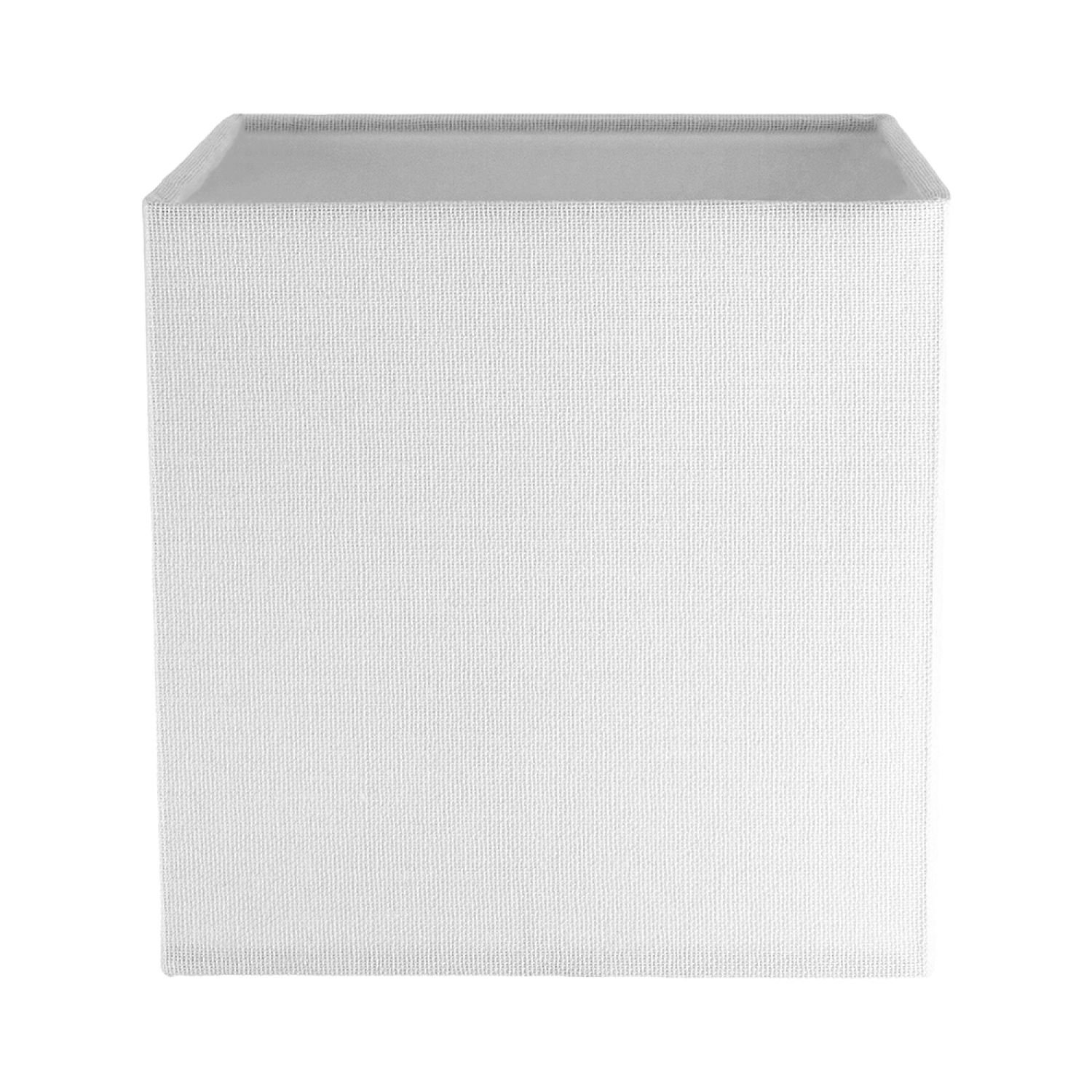 Happy Homewares Ivory White Linen Fabric Square Lampshade - 16cm