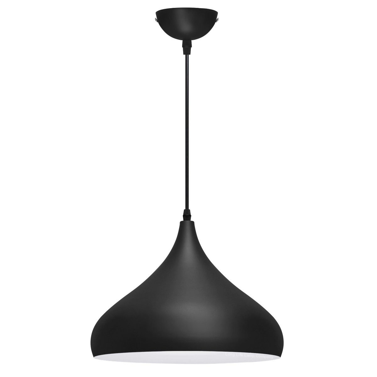 Energy Light Bulbs Metal Dome Ceiling Pendant Light - Black